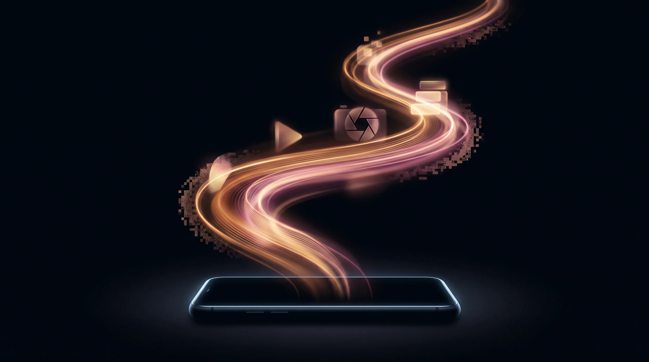 Digital illustration for article section "The Road Gets Complicated" in "TikTok, Peacock Chase $7.8B Micro-Drama Market in Streaming Shift" - A conceptual, minimalist composition set against a deep black background, featuring a sleek, abstrac...
