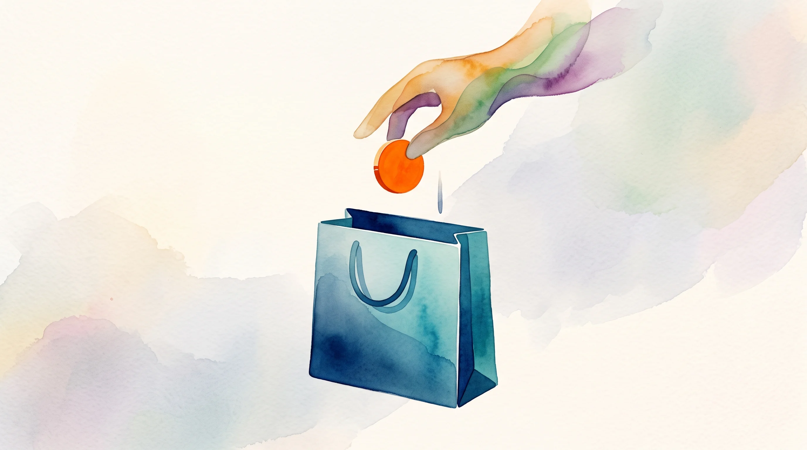 Digital illustration for article section "A Crowded Bet on Agentic Commerce" in "MintMerchs Debuts AI Platform to Automate eCommerce Brand Creation" - A minimalist, conceptual illustration representing automated agentic commerce, featuring a sleek, mo...