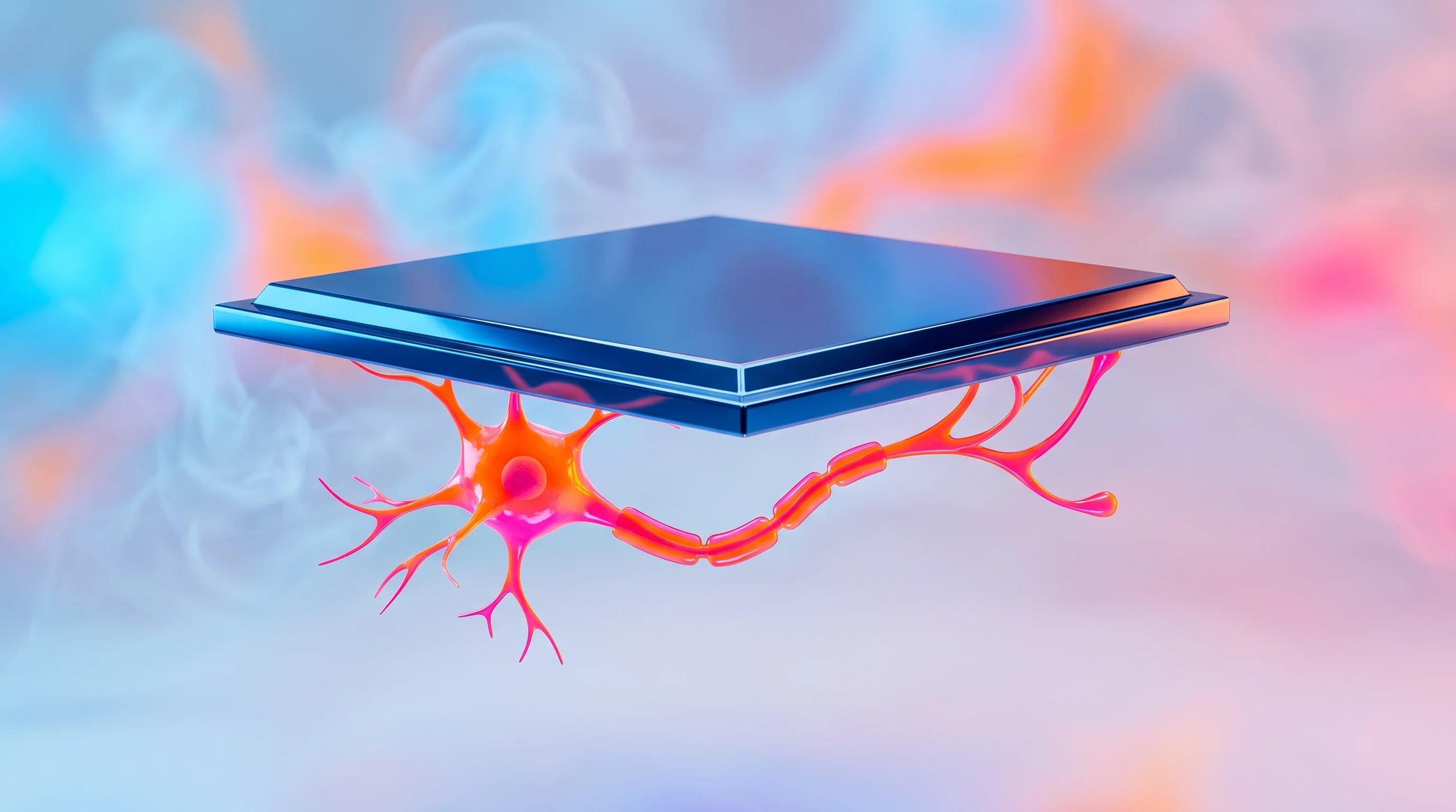 Digital illustration for article section "Neurons as Infrastructure" in "Living Neurons as AI Chips: YC's Bet on Biological Computing" - A clean, minimalist conceptual image representing biological computing and wetware infrastructure, f...