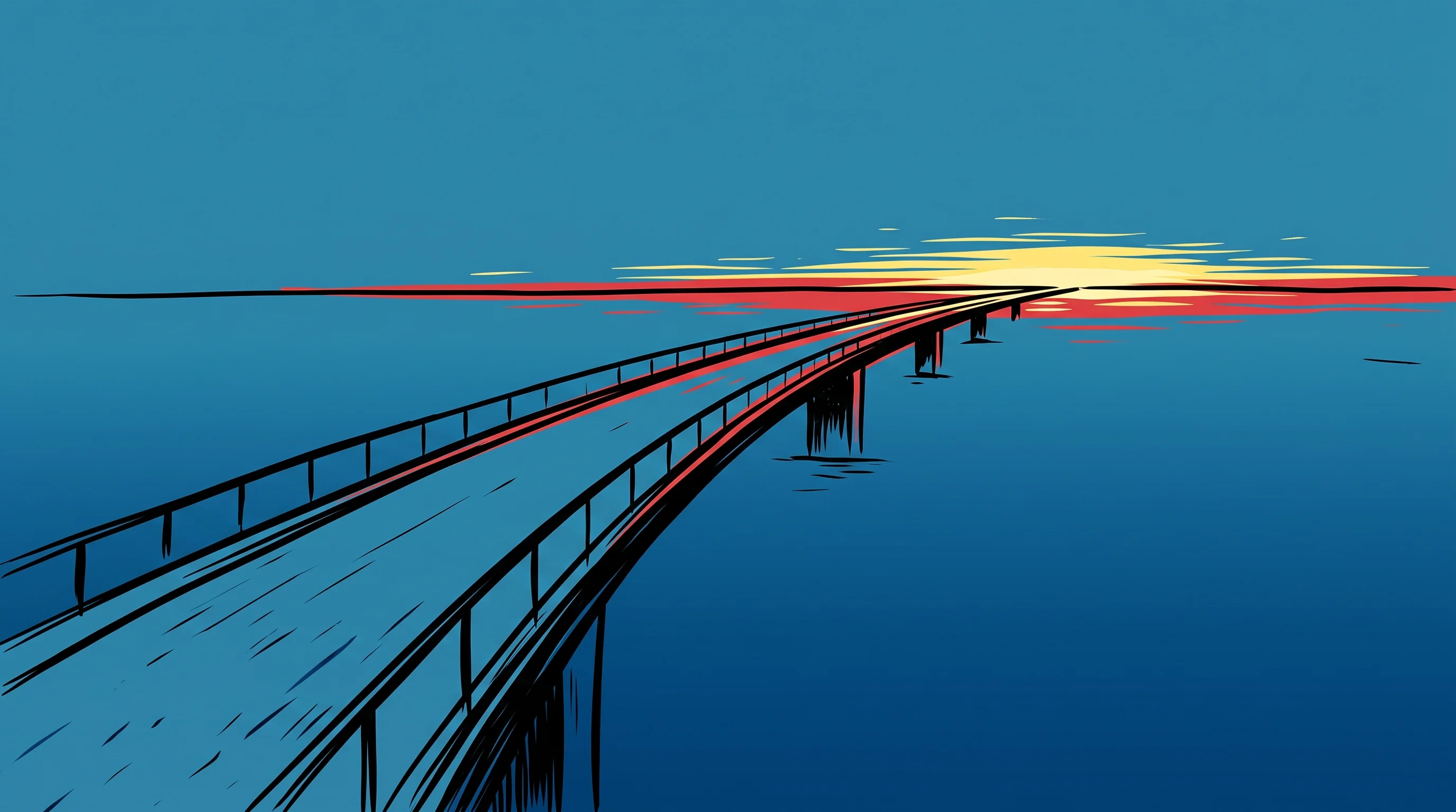Digital illustration for article section "What Comes Next" in "Klydo Pivots to AI Fashion Feed After Quick-Commerce Pause" - A conceptual, minimalist illustration symbolizing the future trajectory and the stretching of finite...