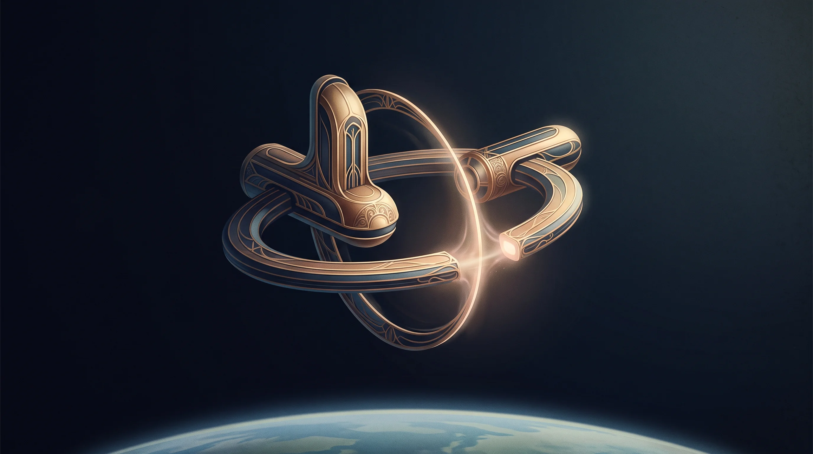 Digital illustration for article section "The 2027–2030 Platform Question" in "Space Becomes the New Drug Lab: Microgravity Testing Goes Commercial" - A clean, minimalist, and conceptual representation of a space station in low Earth orbit, symbolizin...