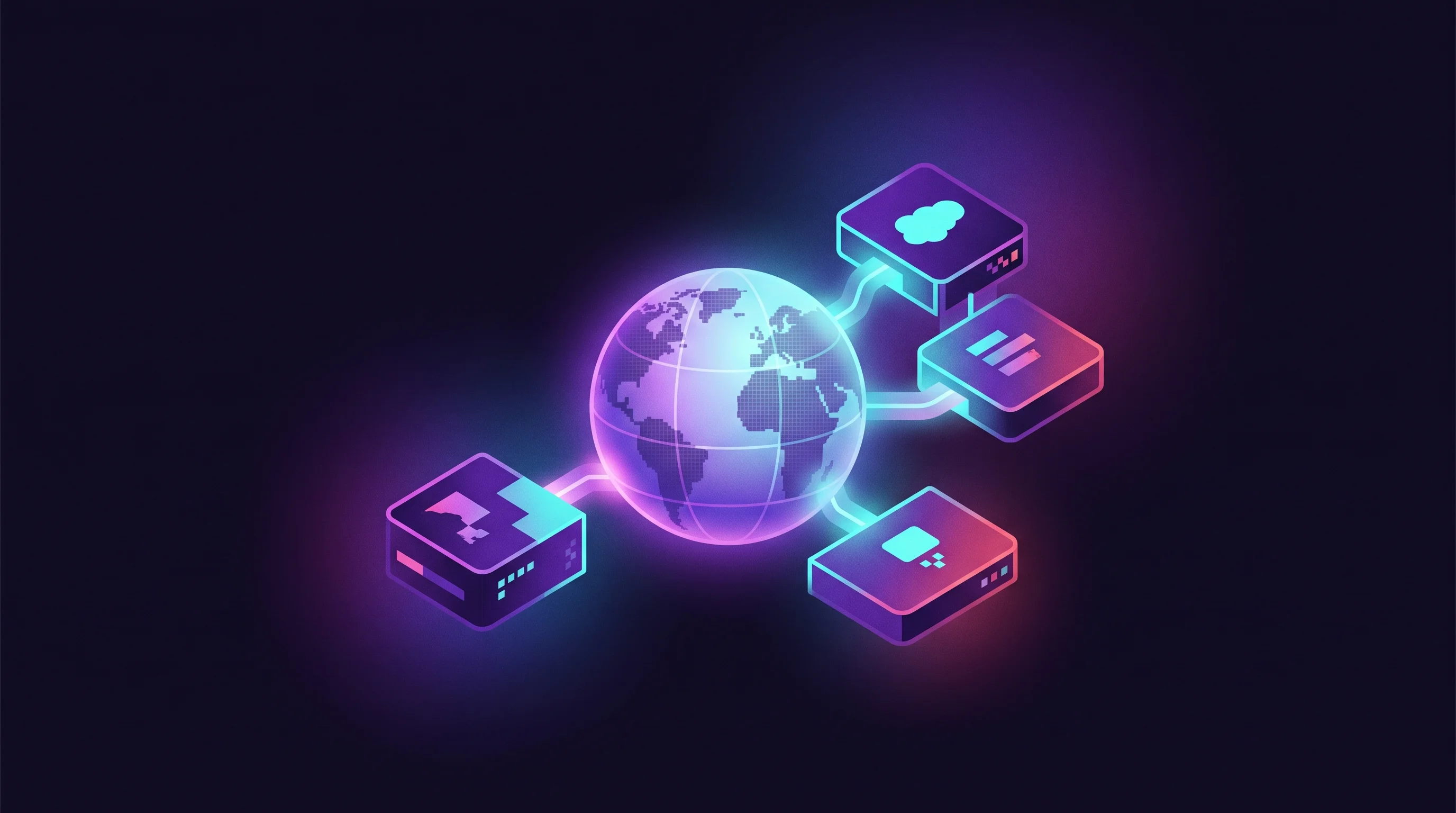 Digital illustration for article section "What Comes Next" in "Alta Raises $25M Series A for AI-Powered Sales Agent Platform" - A clean, minimalist conceptual image representing international business expansion and software inte...