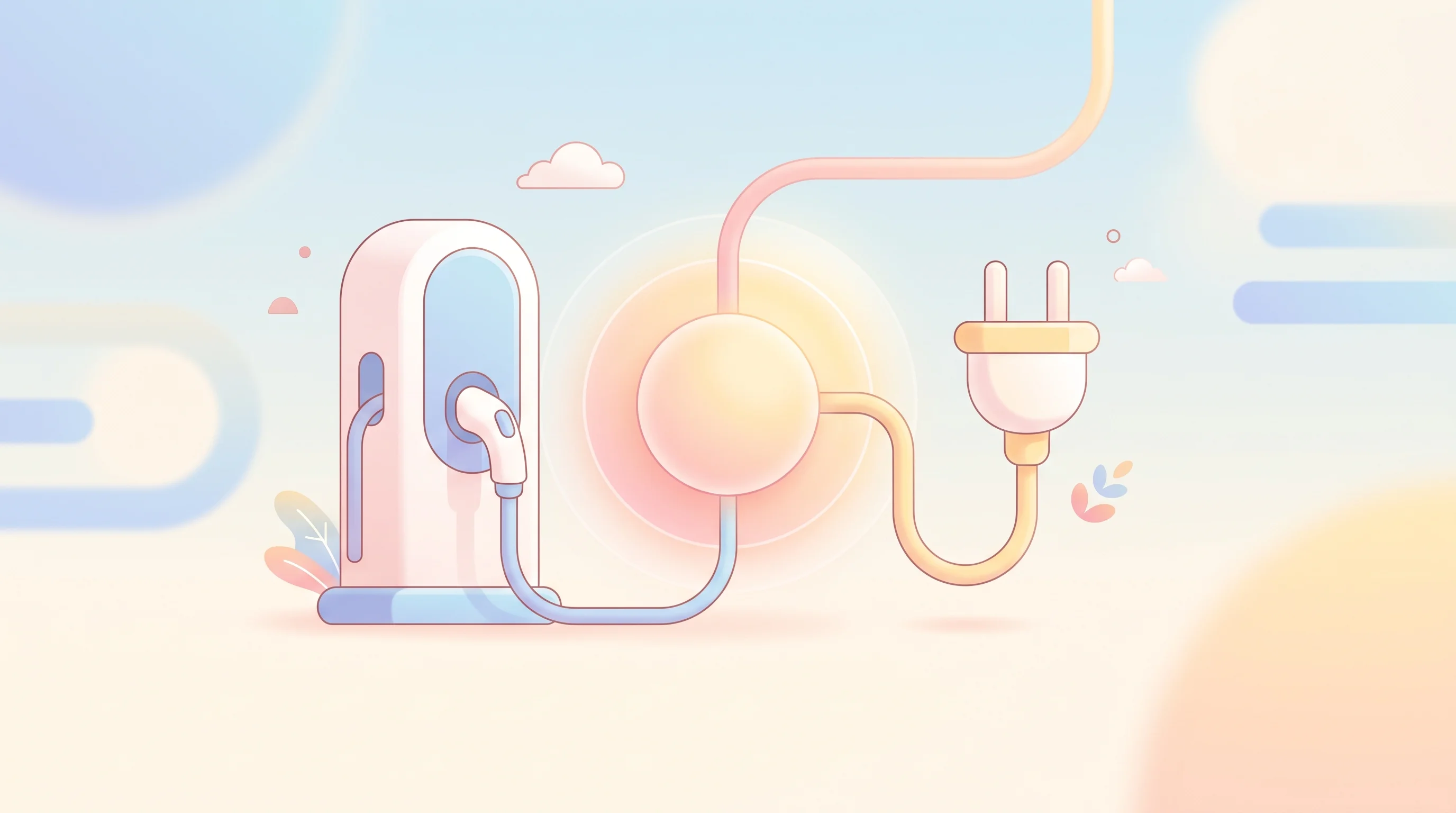 Digital illustration for article section "What They're Actually Building" in "Axle Energy Raises $25M Series A to Turn Homes Into Power Plants" - A conceptual and clean minimalist illustration representing an API-first energy platform seamlessly ...