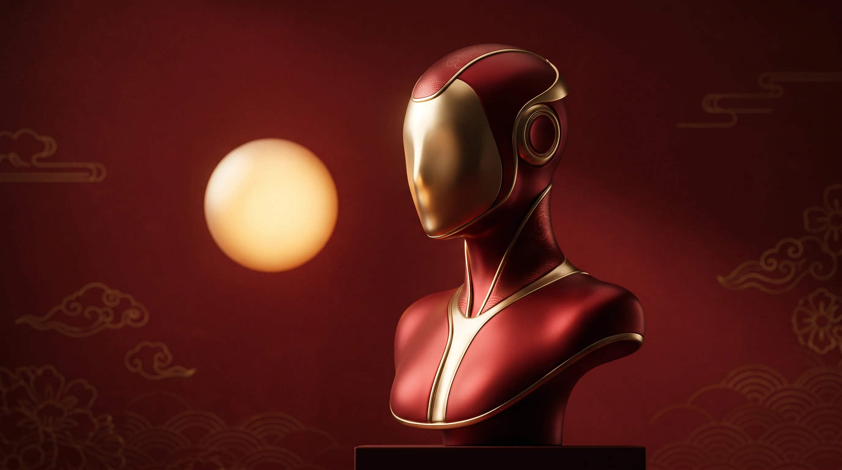 Digital illustration for article section "Where the Technology Actually Travels" in "How Self-Driving Tech Is Powering the Next Wave of AI Agents" - A sleek, highly stylized humanoid robot bust representing advanced vision-language-action models and...