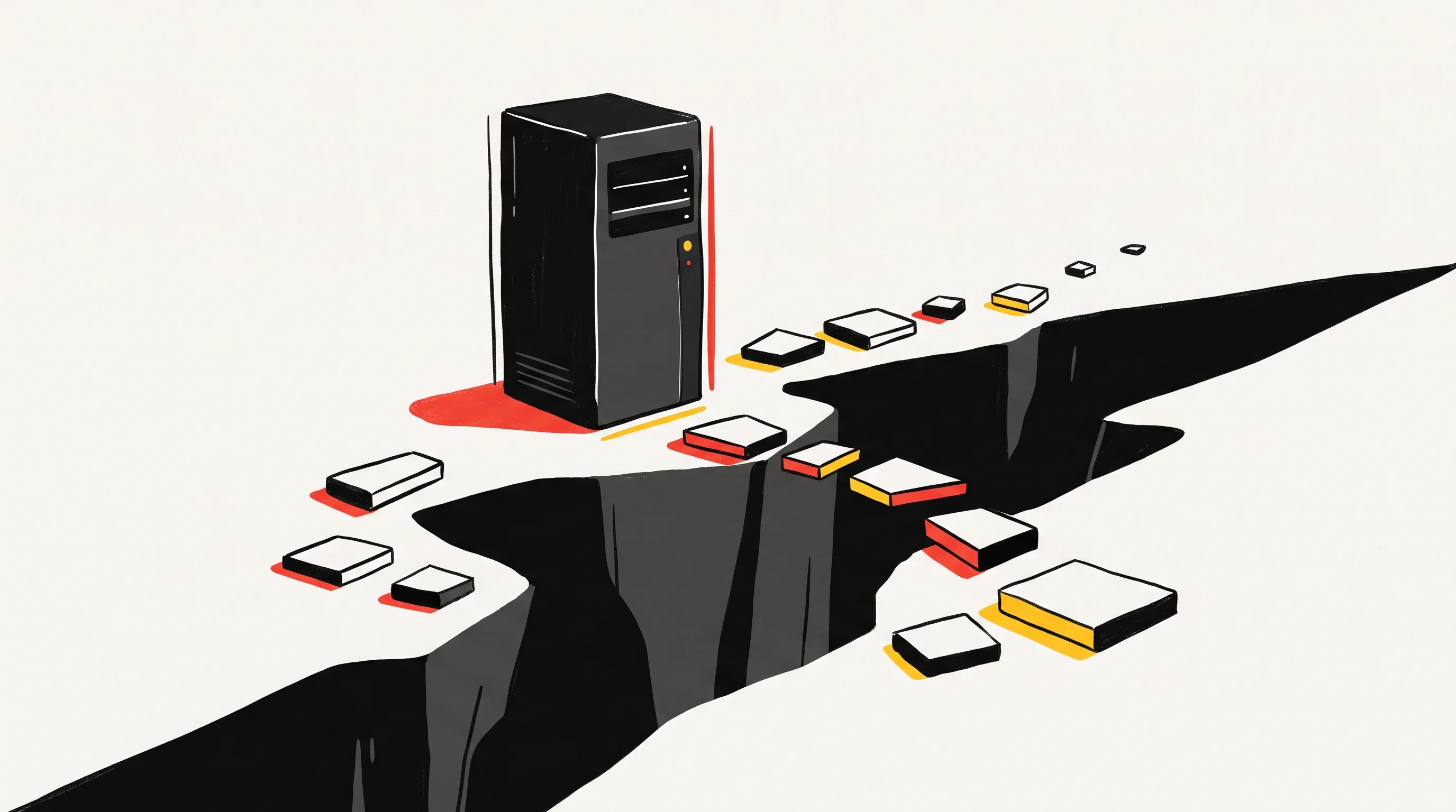 Digital illustration for article section "Who Else Is Taking the Leap" in "Perplexity Bets on Nvidia's First CPU to Power AI Agents" - A clean, minimalist conceptual illustration representing a collective industry leap into advanced in...