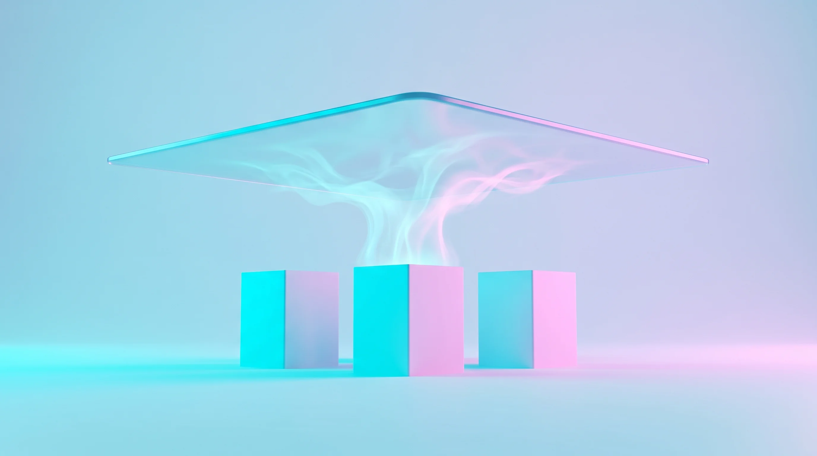 Digital illustration for article section "What Auger Actually Does" in "Auger Raises $50M Series B for AI Supply Chain Autonomy Platform" - A clean, minimalist conceptual visualization of an overarching software control layer sitting above ...