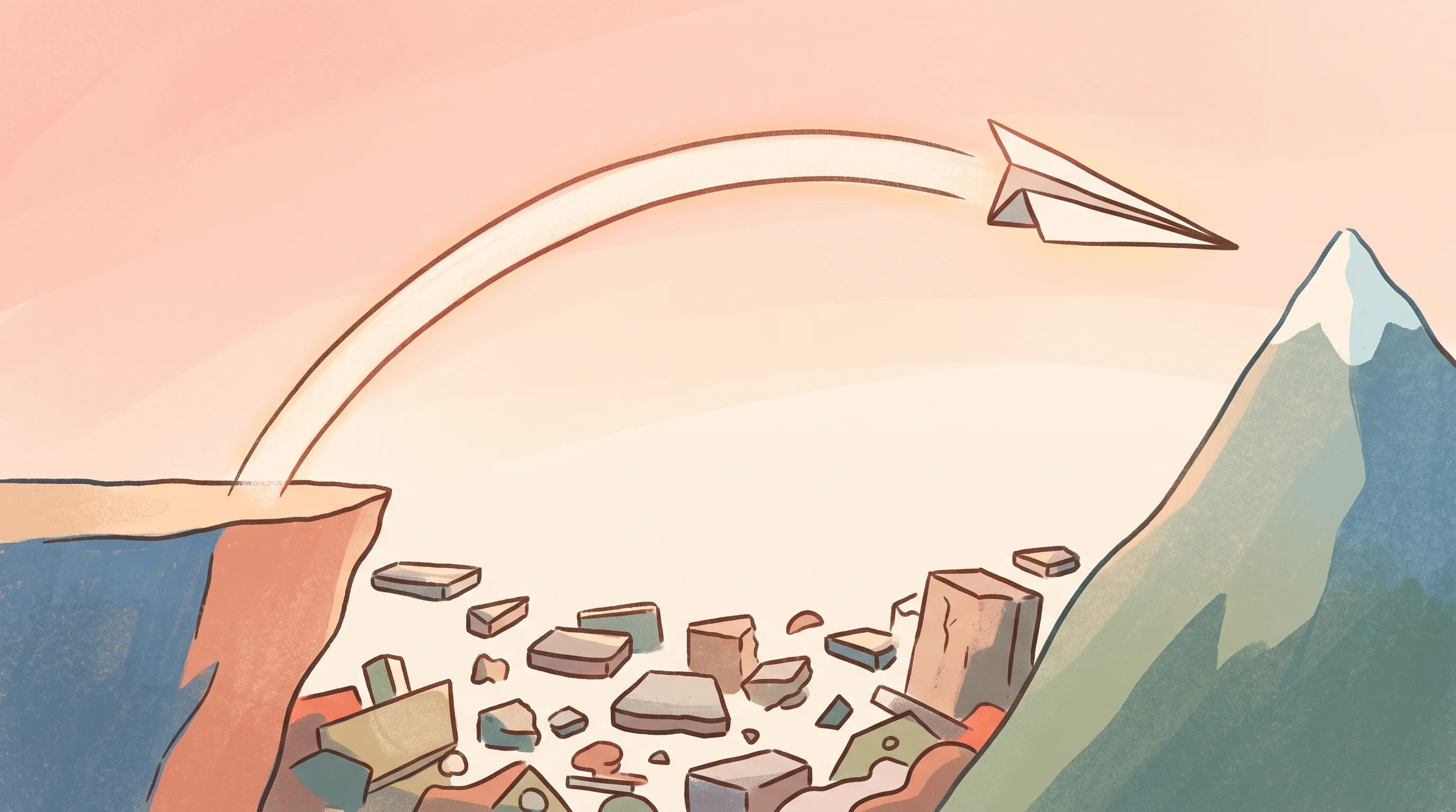Digital illustration for article section "No Middle Ground" in "Oratomic Raises $300M Series A for Quantum Computing Breakthrough" - A conceptual and minimalist illustration representing the bold strategy of skipping intermediate ste...