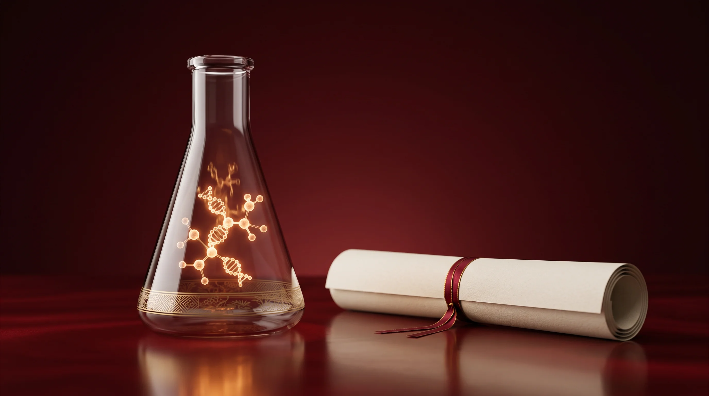Digital illustration for article section "From Lab Bench to Startup" in "How Direct tRNA Charging Measurement Could Fix Biotech's Yield Problem" - A conceptual and minimalist still life representing the transition of biotechnology from a laborator...
