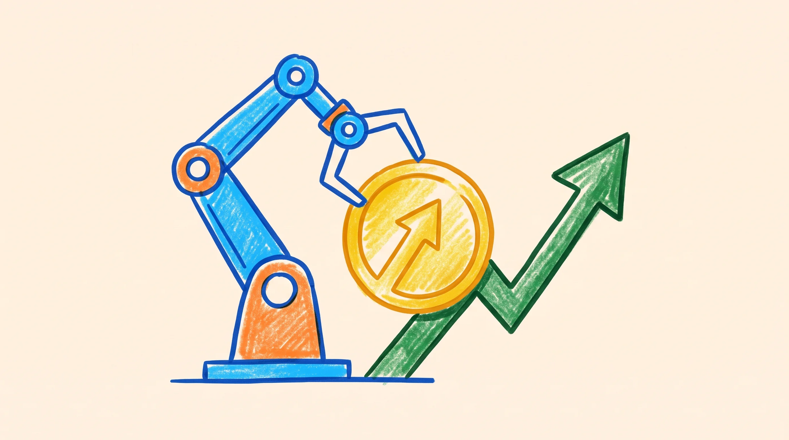 Digital illustration for article section "Content Section 5" in "YC-Backed Instance Tackles Robot Learning's Data Quality Crisis" - A clean, minimal conceptual illustration representing massive market momentum and billion-dollar inv...
