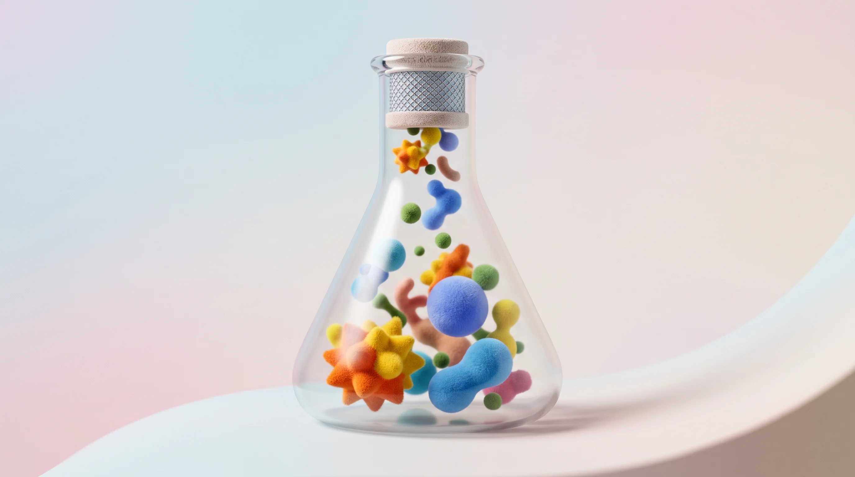 Digital illustration for article section "The Open Questions" in "How This YC Startup Turns Wastewater Biogas Into Supply-Secure Chemicals" - A conceptual, modern 3D illustration representing the complexities of biogas composition and purific...