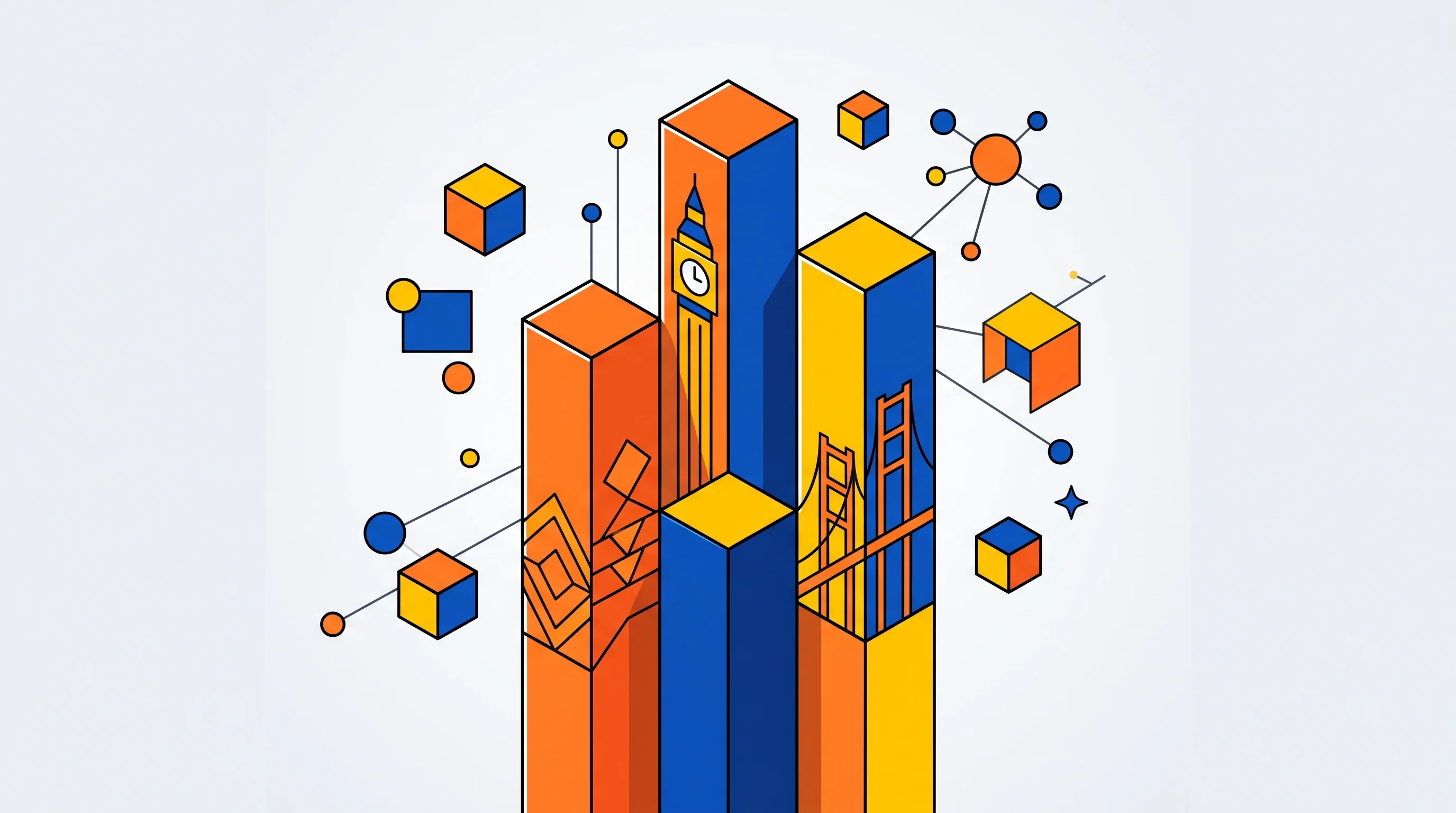 Digital illustration for article section "What Comes Next" in "Terra Industries Raises $34M to Build Africa's Defense Tech Future" - A conceptual, minimalist illustration representing global company expansion and rapid hiring, featur...