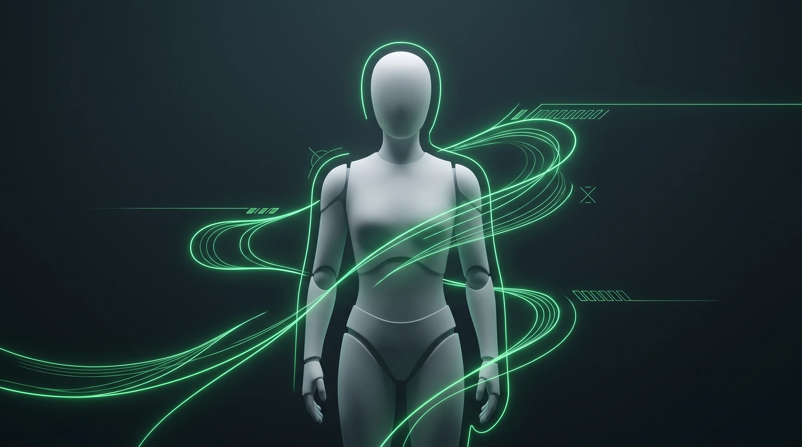 Digital illustration for article section "Everyone Arrives at Once" in "Open-Source Robot Benchmarks Tackle Industry's Transparency Gap" - A clean, minimalist conceptual image focusing on the standardized analysis and benchmarking of human...