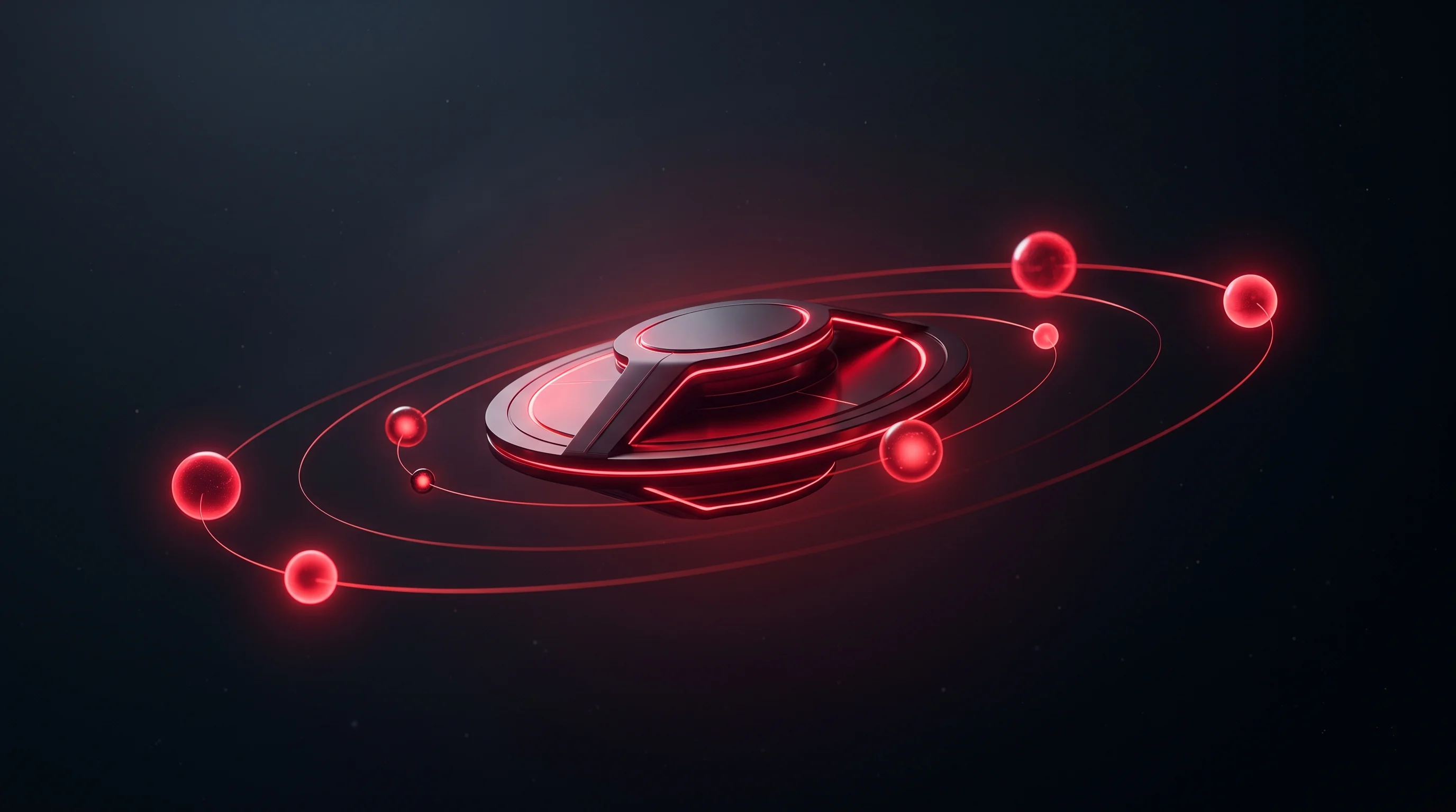Digital illustration for article section "A Studio Model, or Something Else?" in "Skybound Medtech Raises $1.25M to Build Space-Medicine Tech" - A minimalist and highly conceptual visual representation of a venture studio ecosystem, featuring a ...