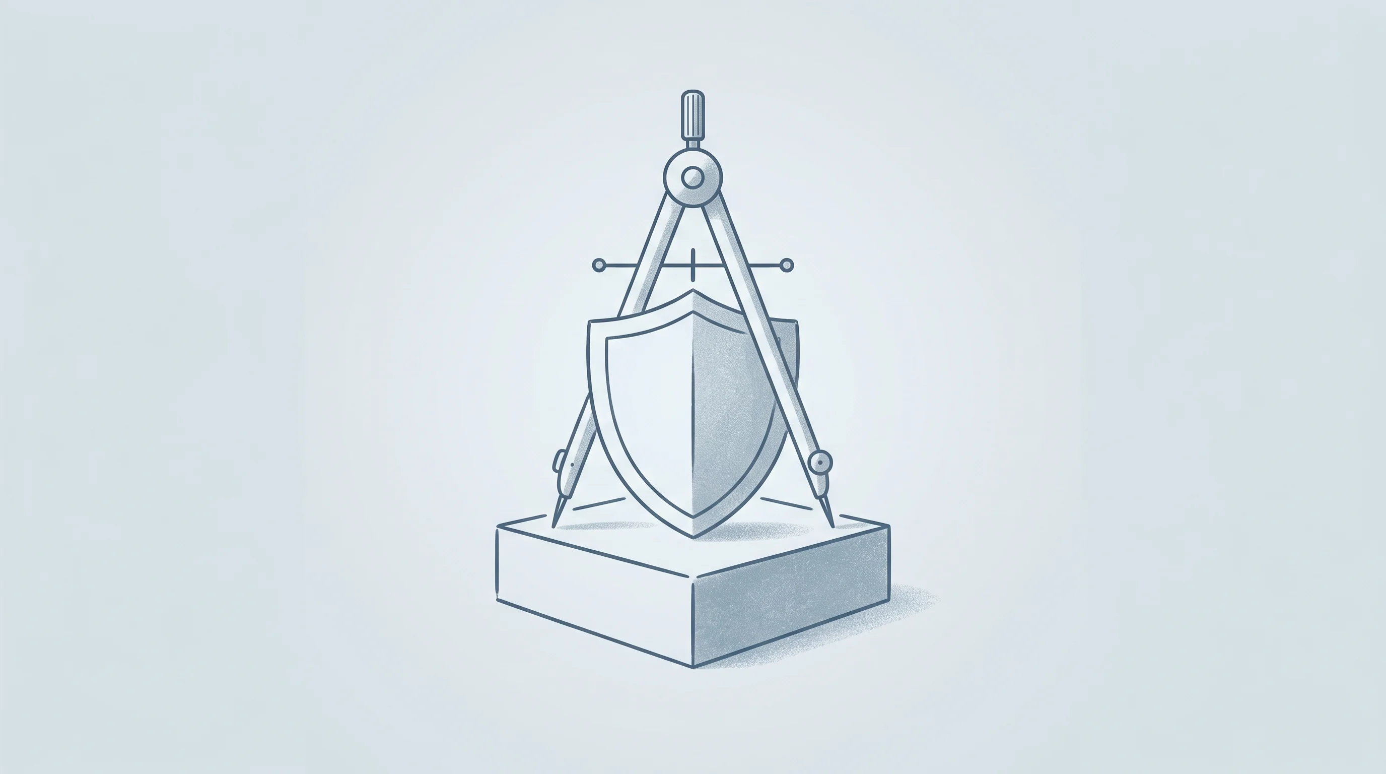 Digital illustration for article section "Who's Building This" in "YC's Fabraix Launches AI Red-Teaming Agent Finding Security Flaws" - A conceptual and minimalist illustration representing the architecture of robust security and fraud ...