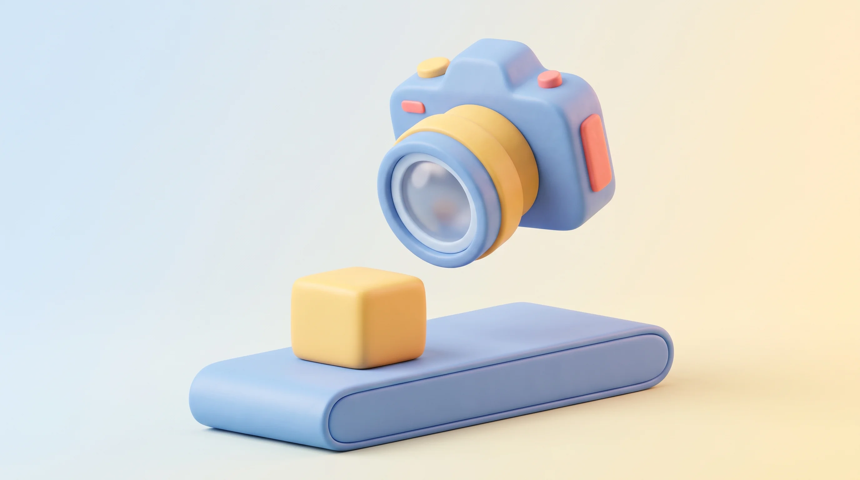 Digital illustration for article section "The Cognex Sequel" in "Holiday Robotics Lands Record $105M Series A for Dexterous Humanoids" - A conceptual, minimalist 3D illustration representing factory quality control and deep-learning visi...