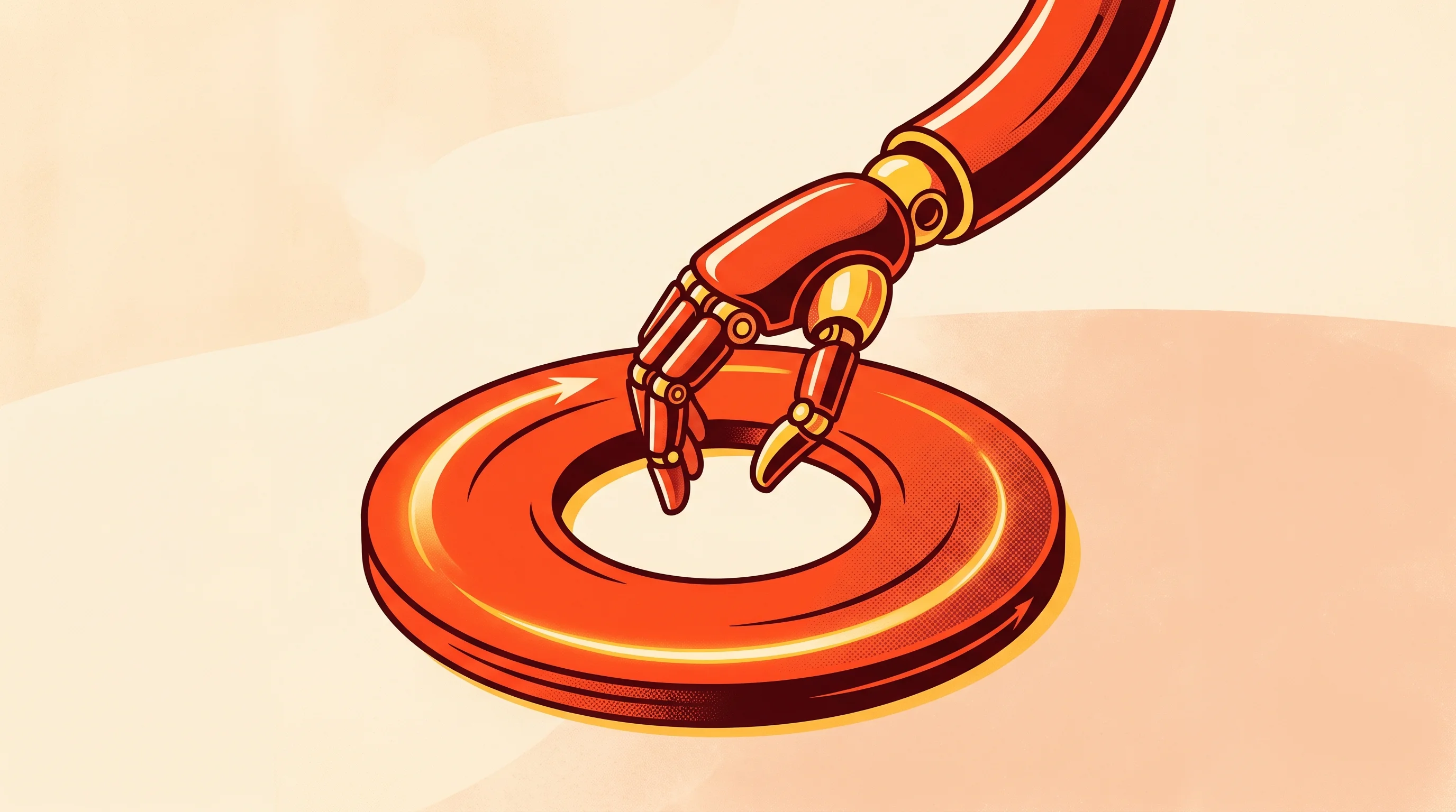 Digital illustration for article section "The Intelligence Layer" in "YC-Backed OS3 Deploys Semi-Humanoid Robots in Hotels With 2-Person Team" - A minimalist, conceptual illustration representing an intelligence layer and continuous learning fee...