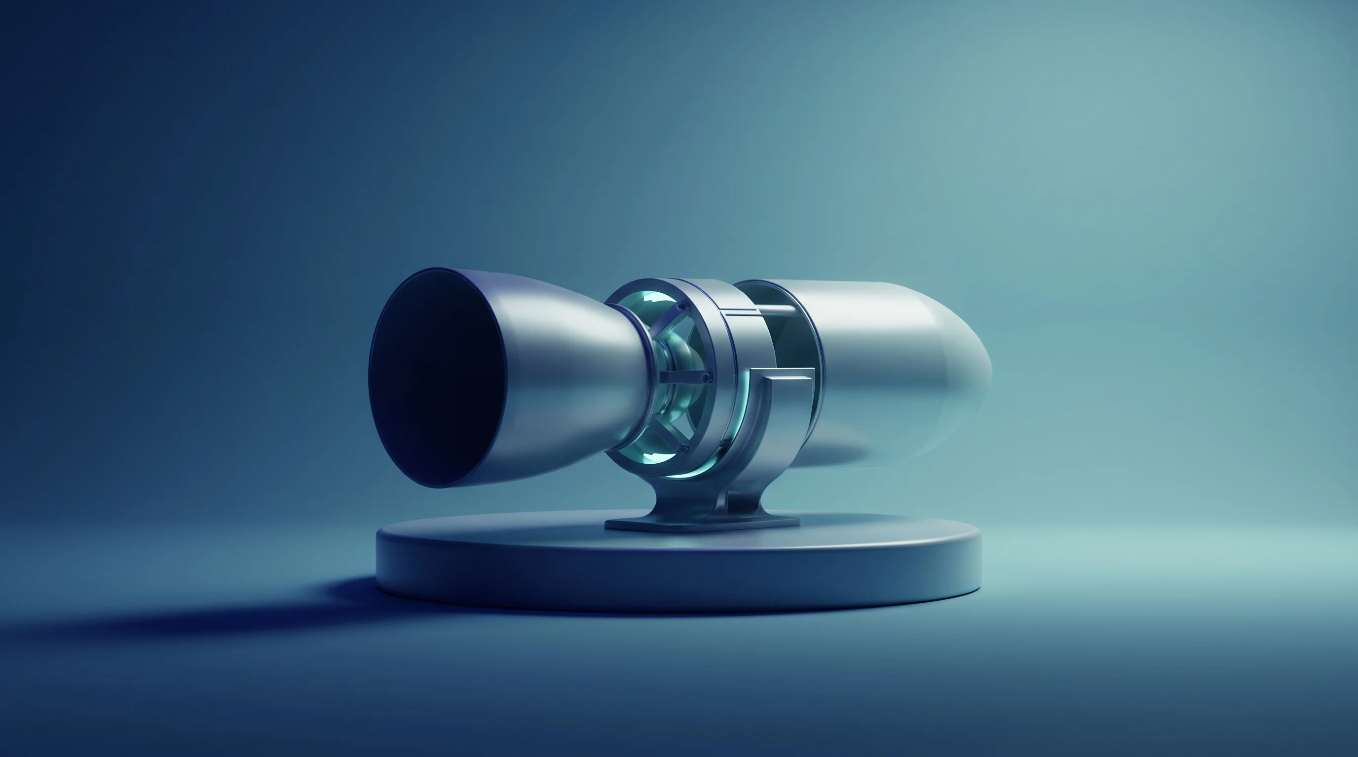 Digital illustration for article section "What 3.8 Million Euros Buys" in "Swiss Rocket Startup Rivals German Giants on 10% of Their Funding" - A minimalist, futuristic 3D rendering of a sleek, partially assembled flight-ready aerospace compone...
