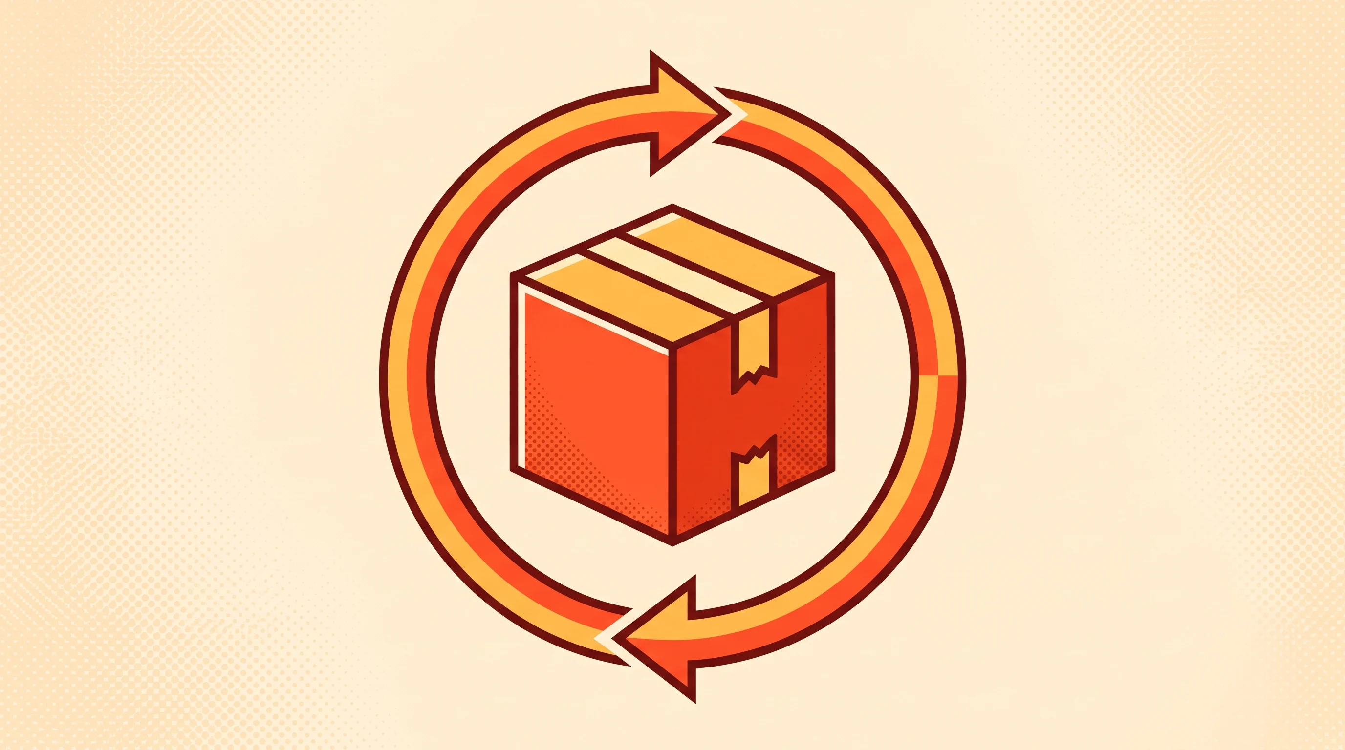 Digital illustration for article section "The Subscription Bet" in "How Reformed Coffee Hit $70M Revenue With Just 14 People" - A conceptual, minimal illustration focusing on a single, stylized delivery box anchored perfectly in...
