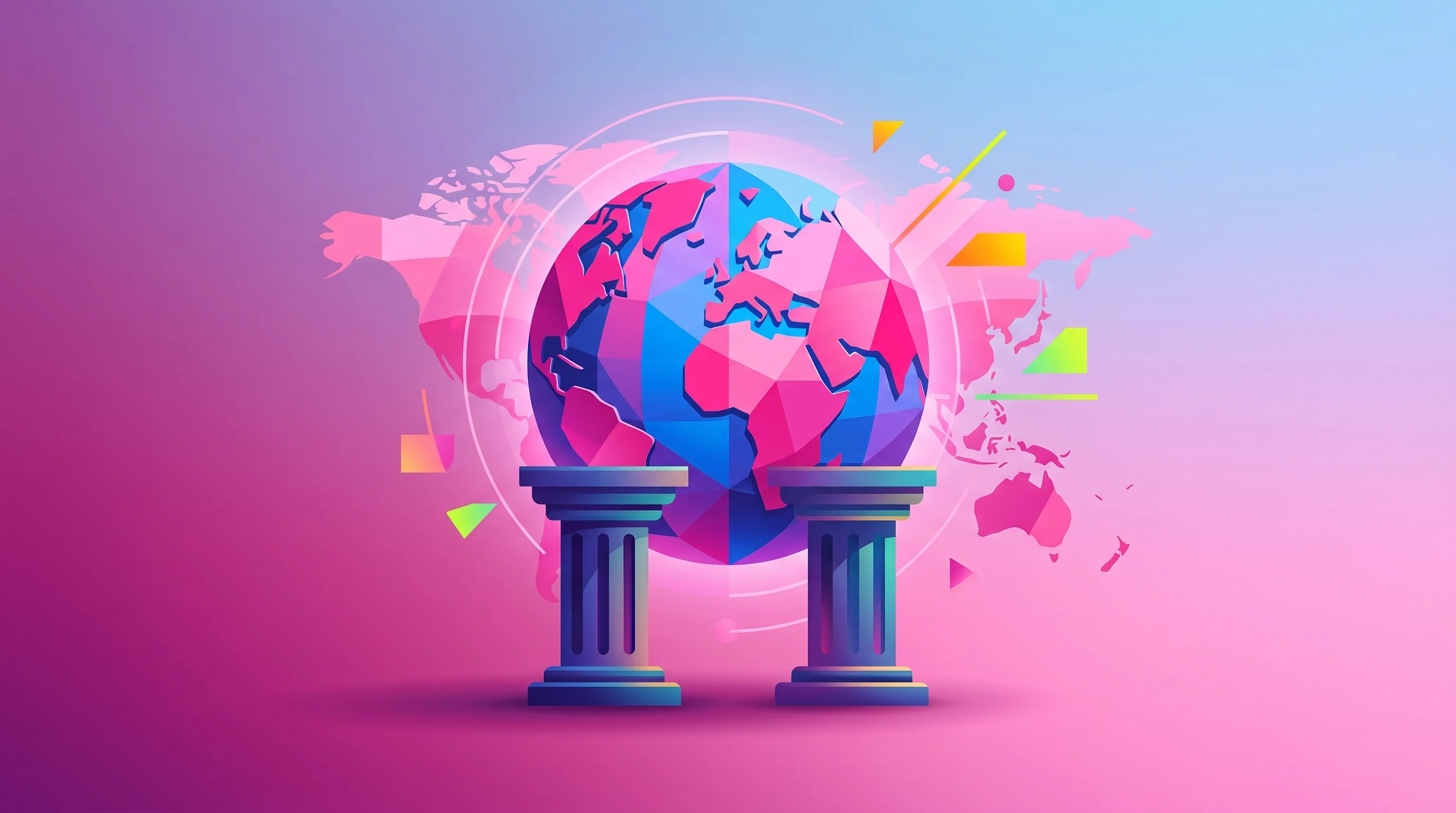 Digital illustration for article section "Content Section 3" in "Velocity Lands $38M Series A for Enterprise Stablecoin Platform" - A minimalist and abstract conceptual image representing the expansion of a global banking and paymen...