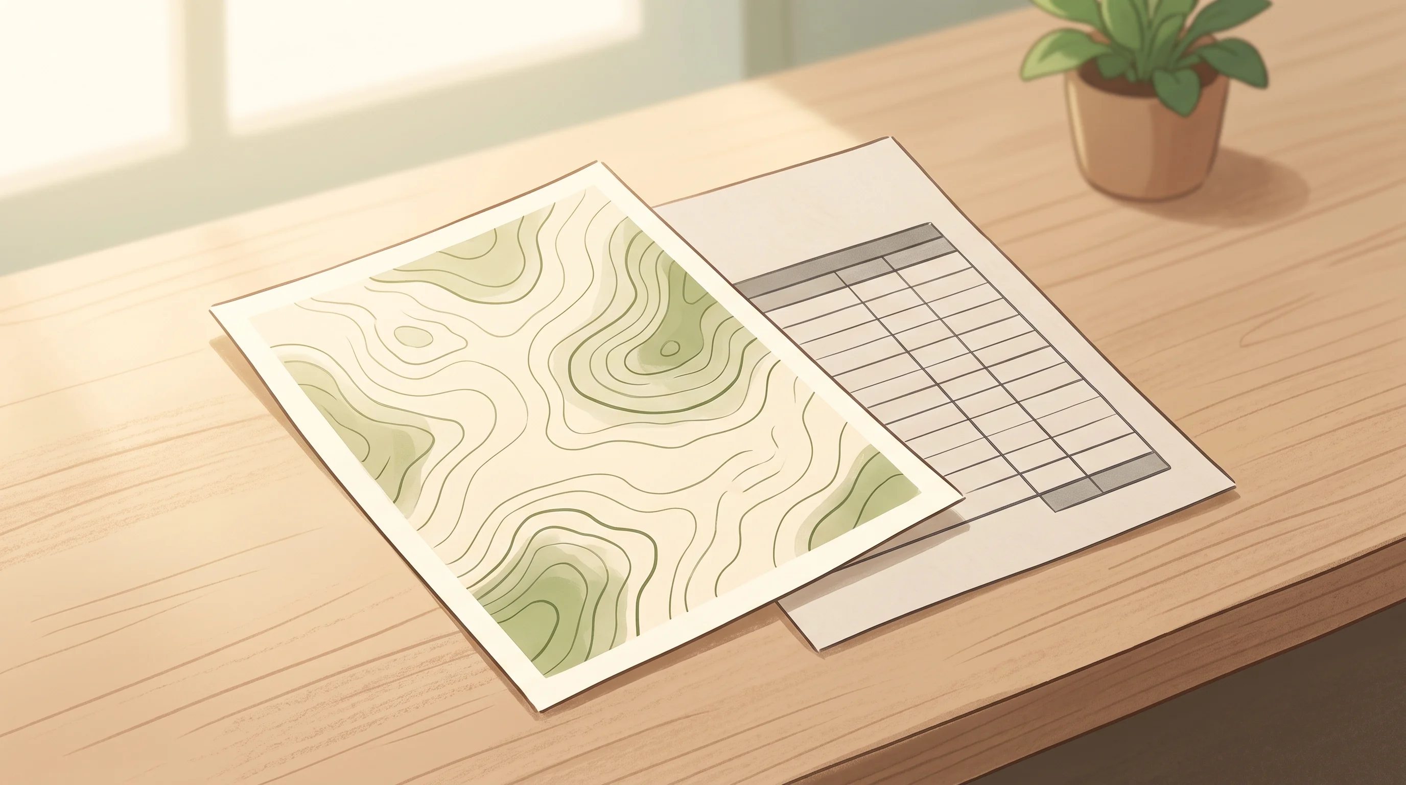 Digital illustration for article section "Pedigrees and Prototypes" in "Orthogonal Raises $4.3M to Build Payment Rails for AI Agents" - A minimalist illustration of two elegant, stylized paper documents gently overlapping on a clean, su...