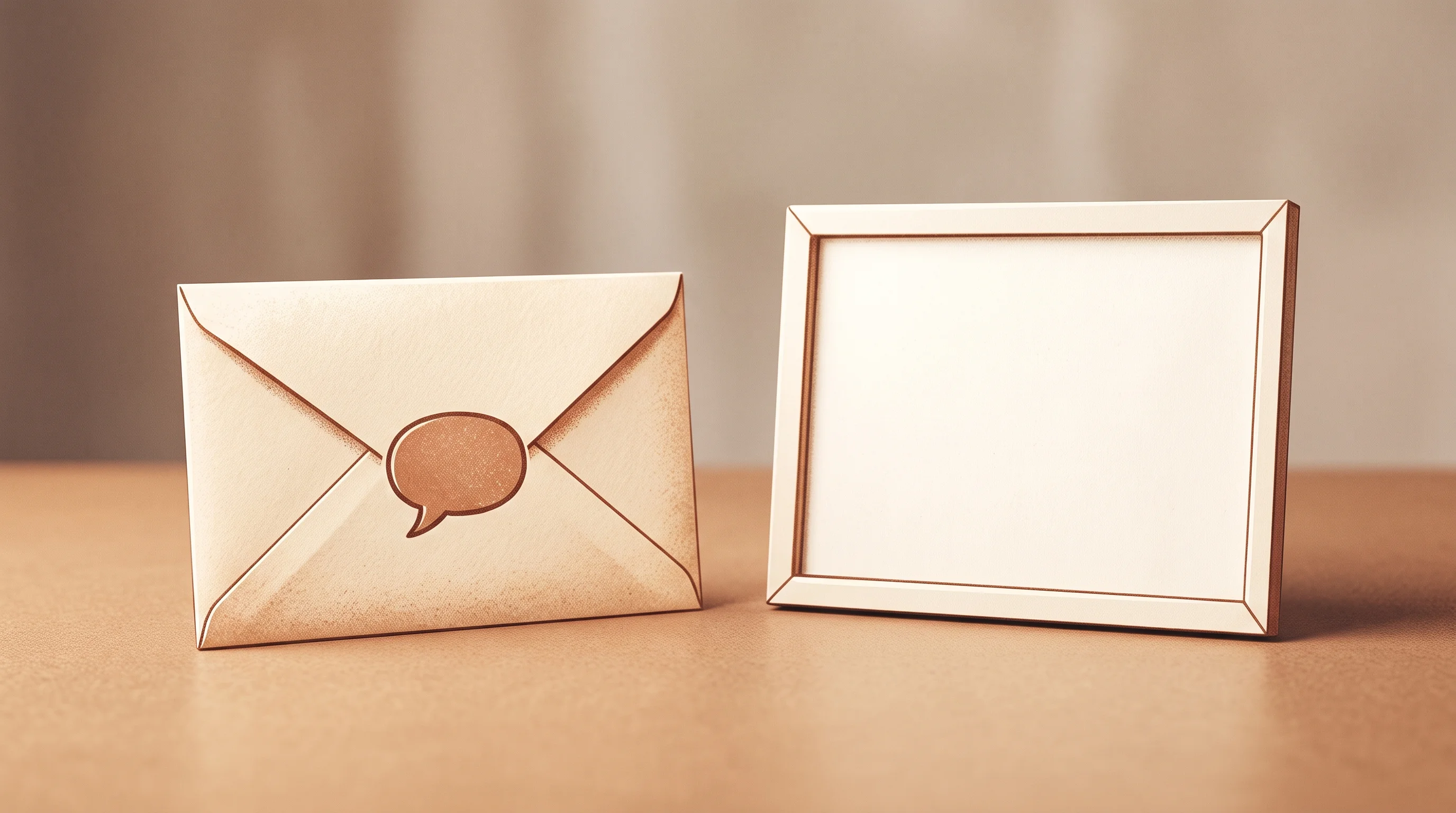Digital illustration for article section "What We Don't Know" in "YC's Assemble Launches AI Agents to Automate Enterprise IT Development" - A clean, minimalist conceptual illustration featuring a single, elegantly crafted closed envelope se...