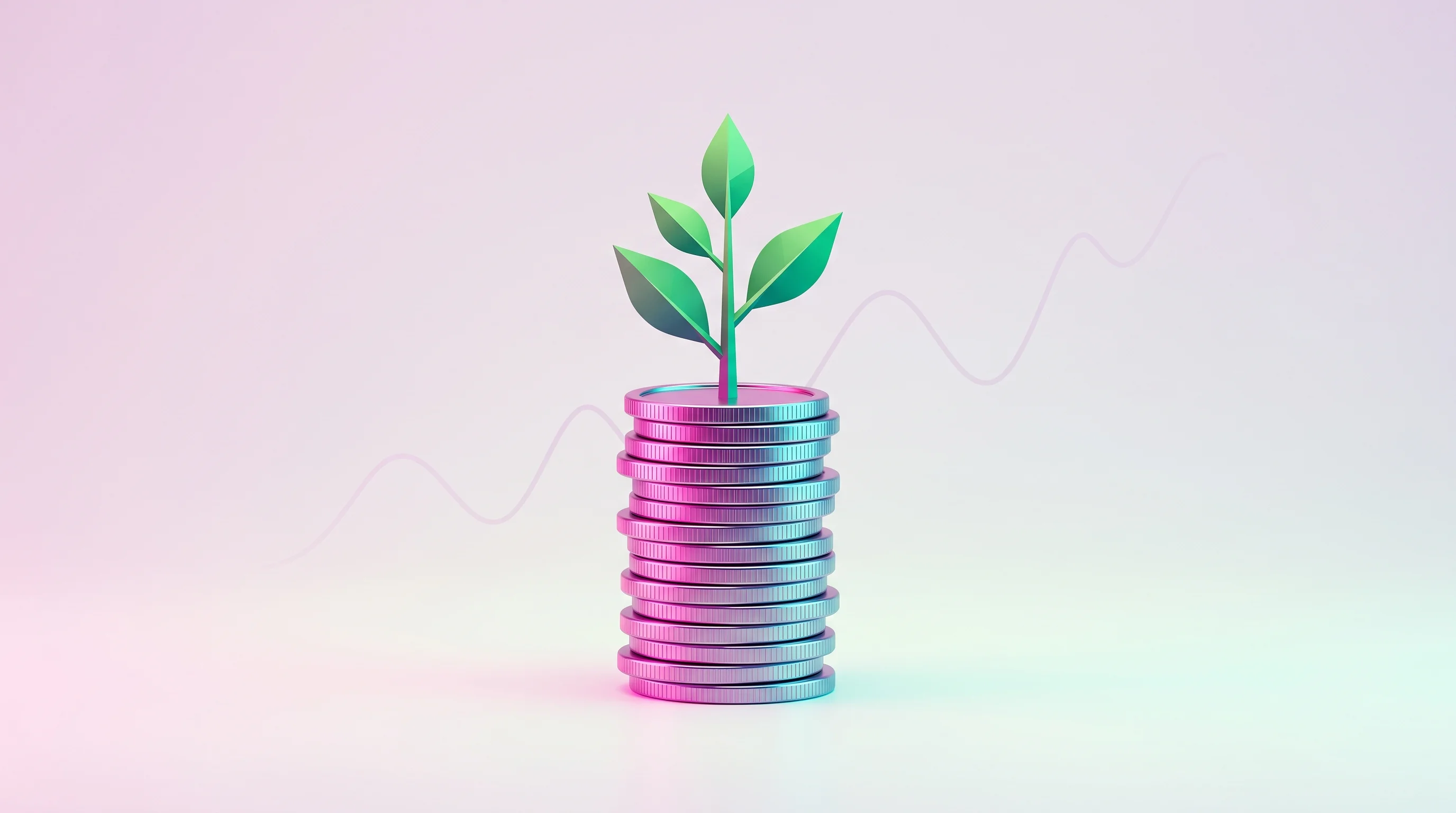 Digital illustration for article section "The Money Question" in "Green Hub East Africa: Unverified $12.8M Raise and What's Real" - A clean, minimalist conceptual illustration representing venture capital investment and financial gr...