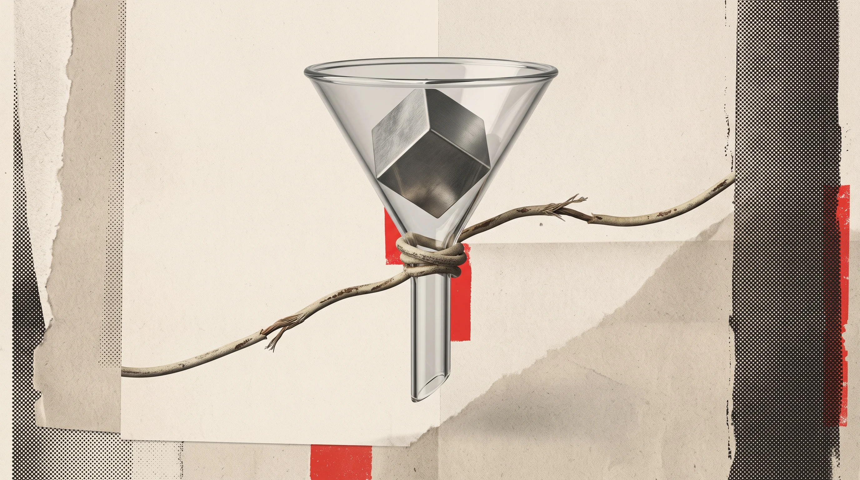 Digital illustration for article section "What Comes Next" in "YC-Backed Baud Labs Unveils Multiplier-Free AI Chips to Challenge NVIDIA" - A conceptual, minimalist composition representing an industry breaking point and severe supply bottl...