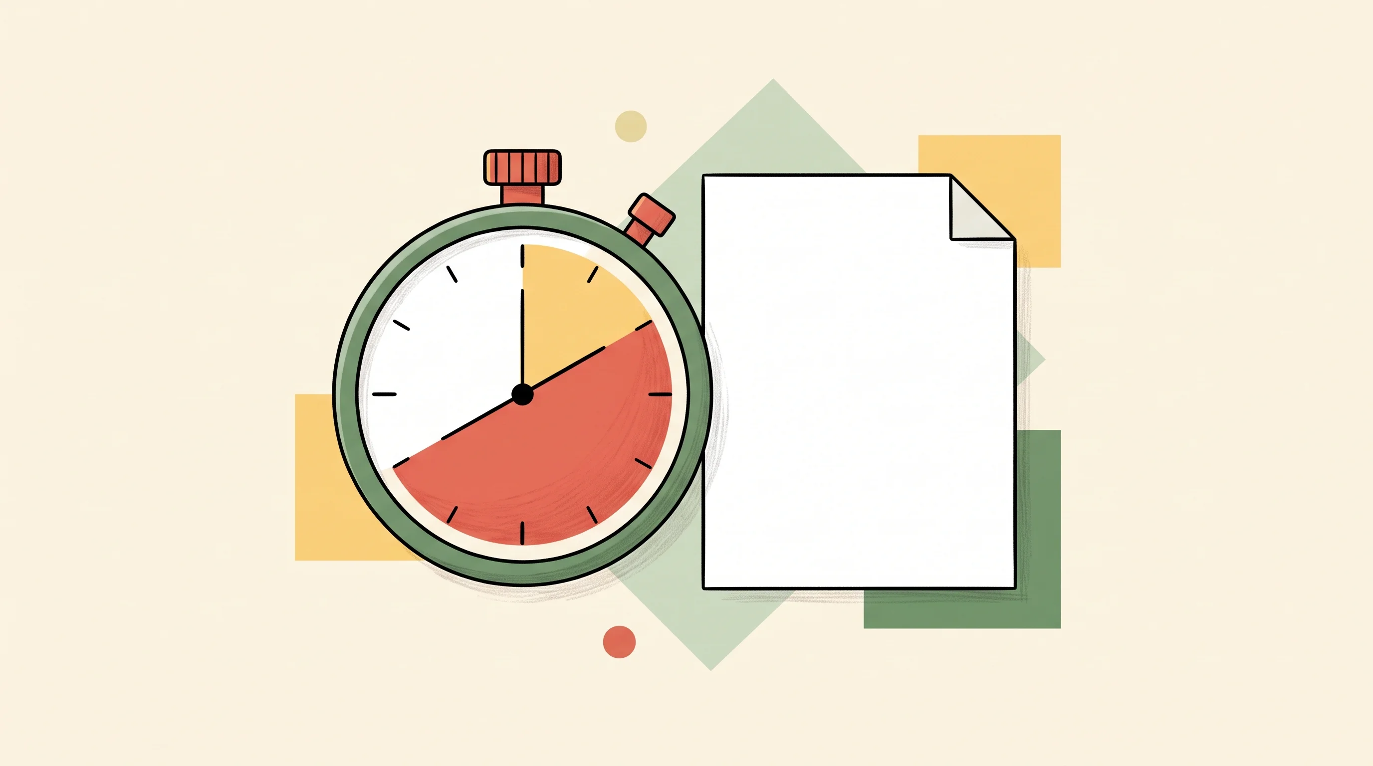 Digital illustration for article section "Time Savings That (Supposedly) Hold Up" in "Clinical Evidence Validates Laguna's AI for Care Managers" - A minimalist illustration conceptually representing significant time savings and flawless post-call ...