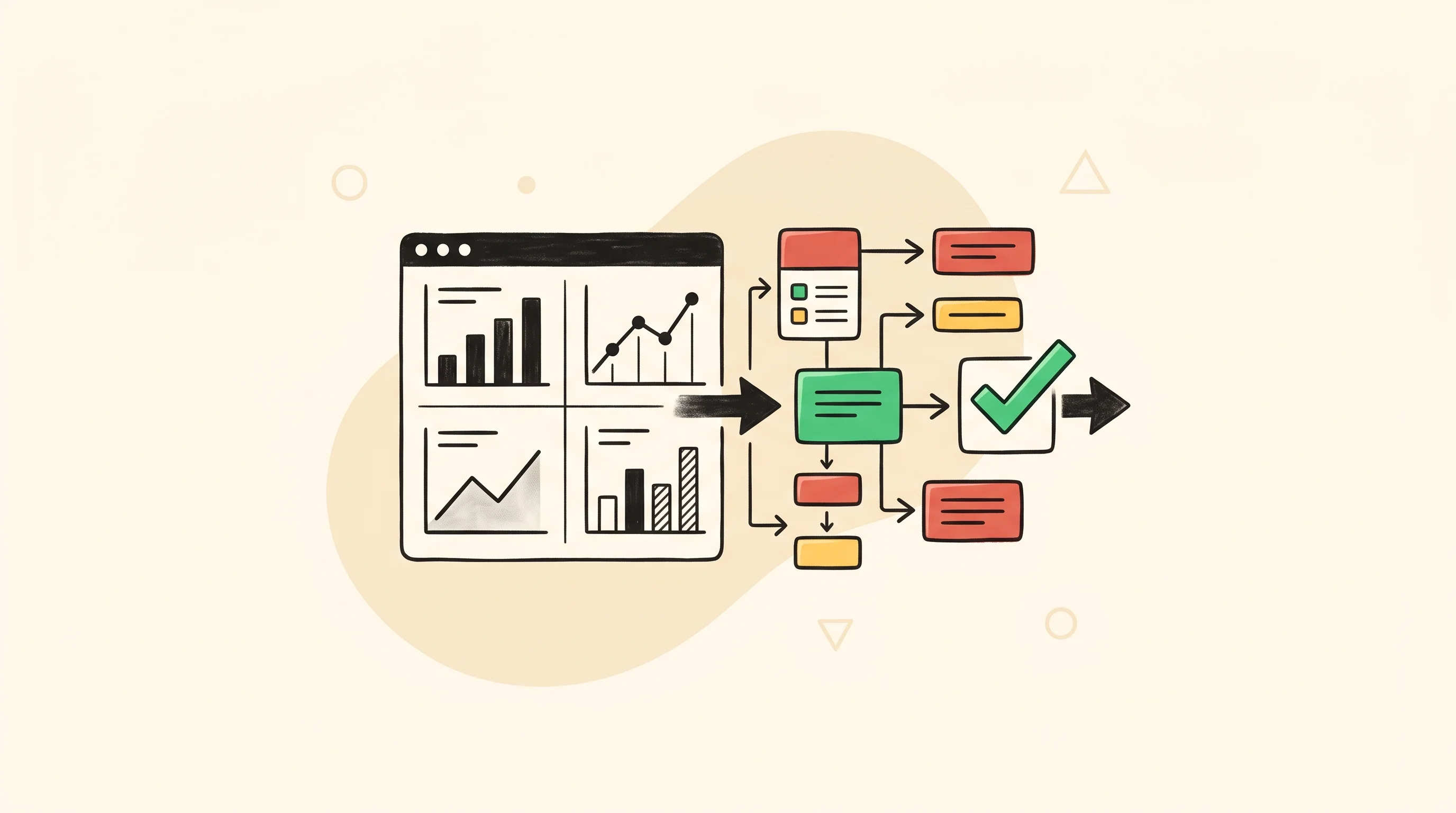 Digital illustration for article section "Toward Compliance Automation" in "Clinical Evidence Validates Laguna's AI for Care Managers" - A minimalist illustration conceptualizing the shift toward compliance automation and actionable inte...