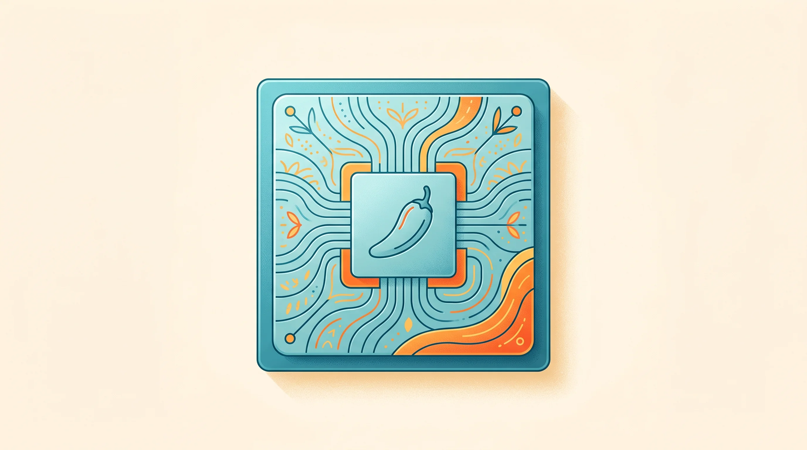 Digital illustration for article section "The Custom Silicon Wave" in "The Race to Reinvent AI Chips: Startups Challenge GPU Dominance" - A clean, minimalist conceptual representation of the "Jalapeño" custom inference silicon chip, actin...