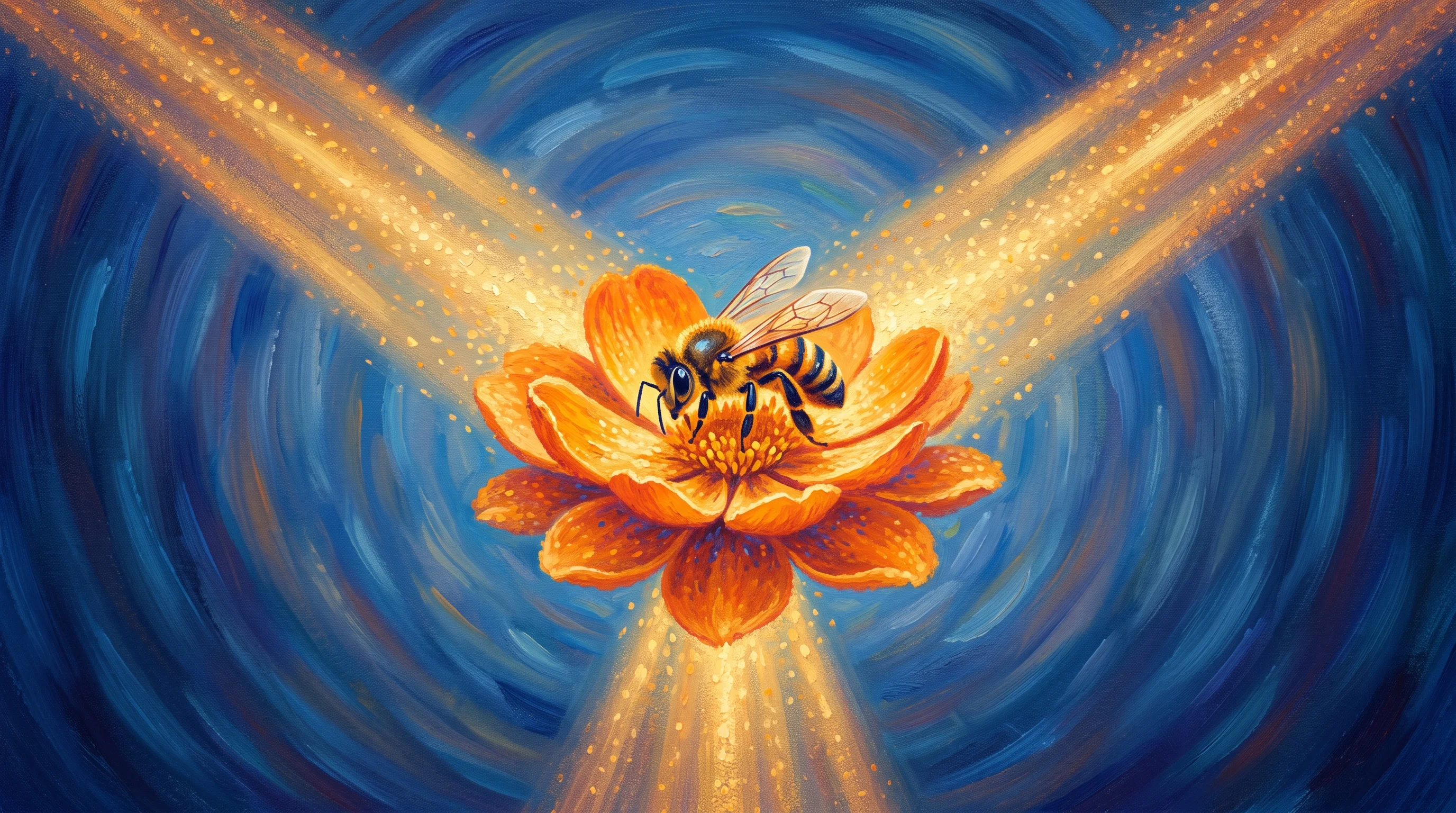 Digital illustration for article section "Three Forces Converging" in "The Race to Build Pesticides That Save Bees, Not Kill Them" - A conceptual and clean representation of pollinator-safe pest control featuring a single, stylized h...