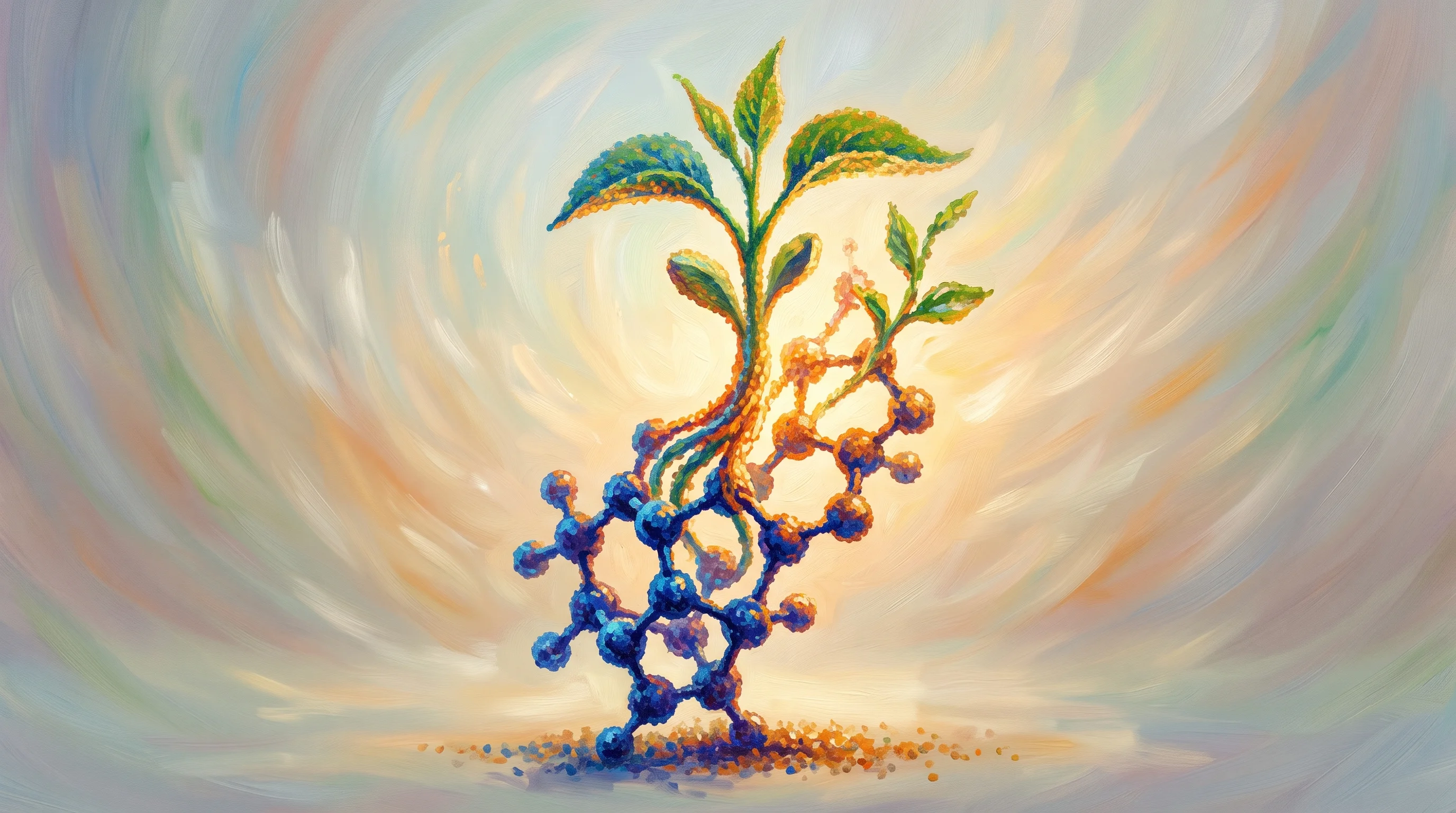 Digital illustration for article section "From Lab to Field" in "The Race to Build Pesticides That Save Bees, Not Kill Them" - A conceptual image representing the transition from lab to field in viral structural biology, featur...