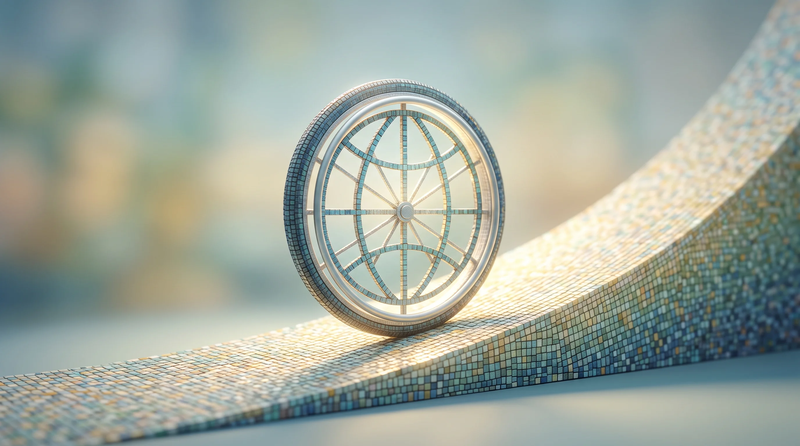 Digital illustration for article section "From Berkeley to Series A" in "Wheel the World's Path from $2M Seed to Accessible Travel Platform" - A sleek, conceptual representation of accessible global travel and startup growth featuring a modern...