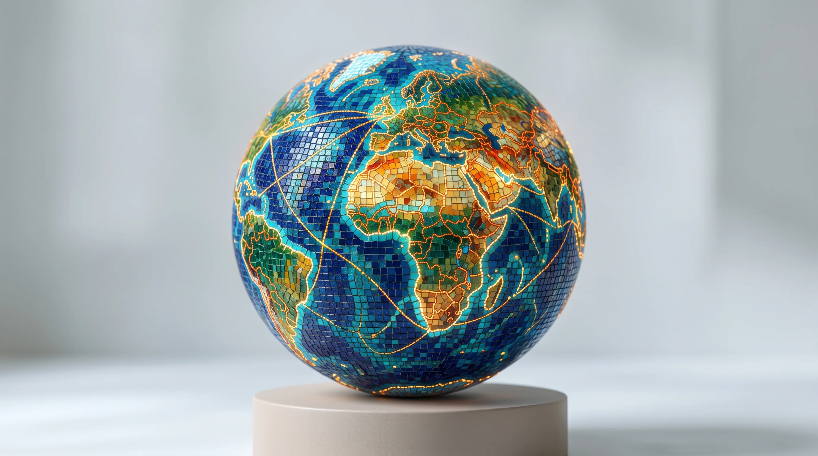 Digital illustration for article section "The Distribution Question" in "Wheel the World's Path from $2M Seed to Accessible Travel Platform" - A conceptual, modern representation of global travel distribution and strategic investment, featurin...