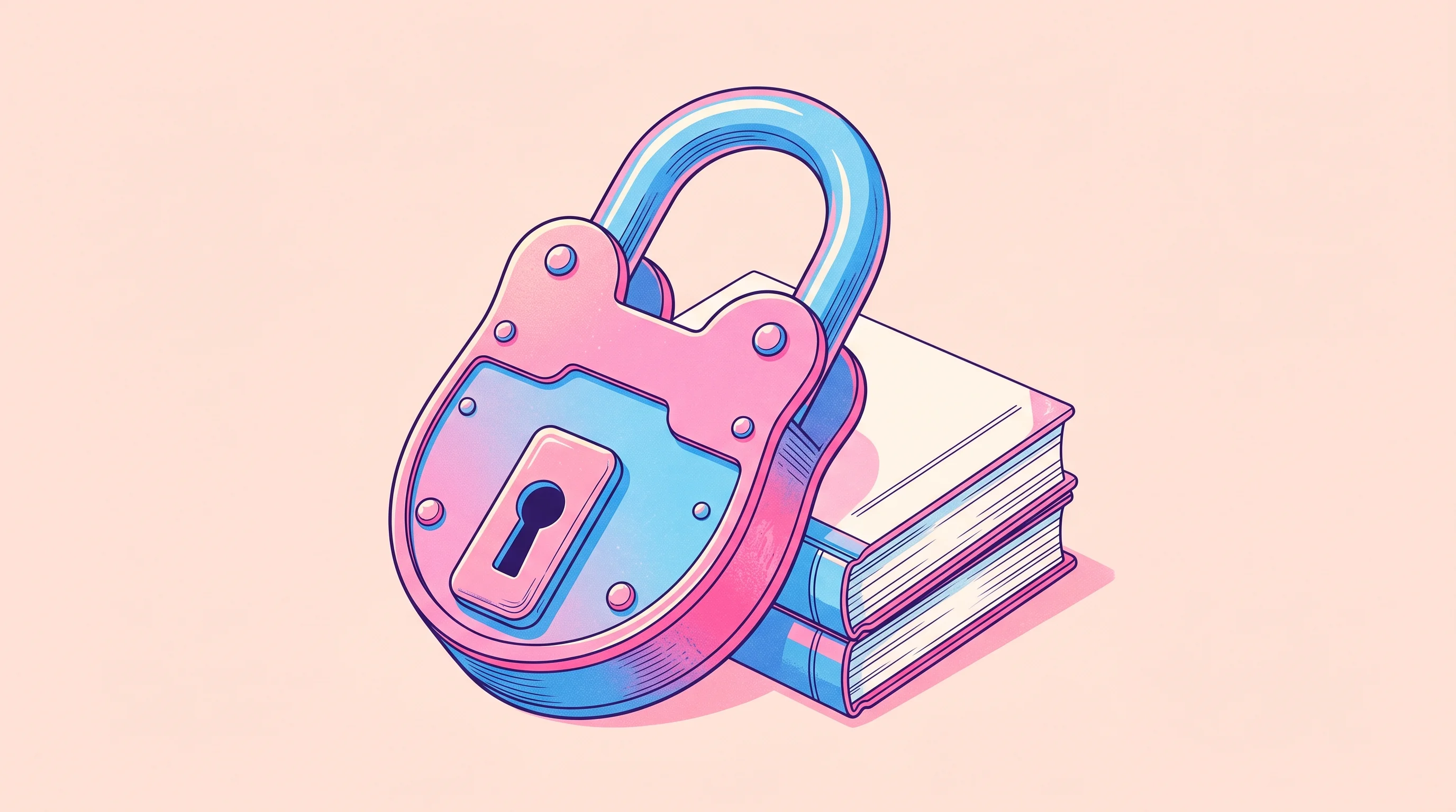 Digital illustration for article section "MIT Pedigree, ERP Focus" in "YC-Backed TrustAI Launches AI Agent Governance Platform for ERPs" - A conceptual, modern illustration of a massive, stylized vintage padlock securing a pristine stack o...