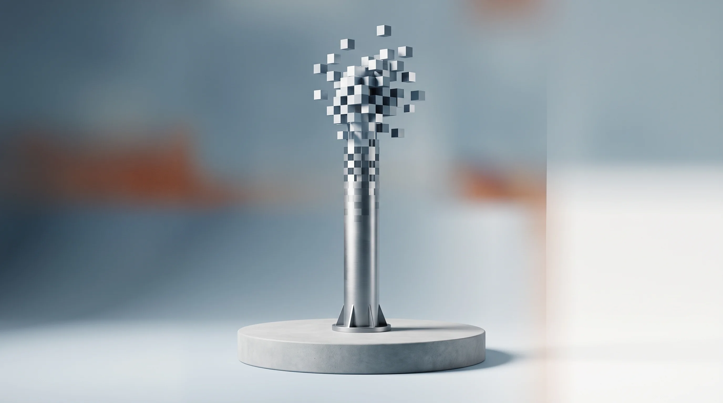 Digital illustration for article section "The Hard Part" in "SpaceX Alumni Raise $15M to Automate Steel Fabrication for AI Era" - A clean, minimal conceptual visualization of advanced manufacturing and regional industrial growth, ...