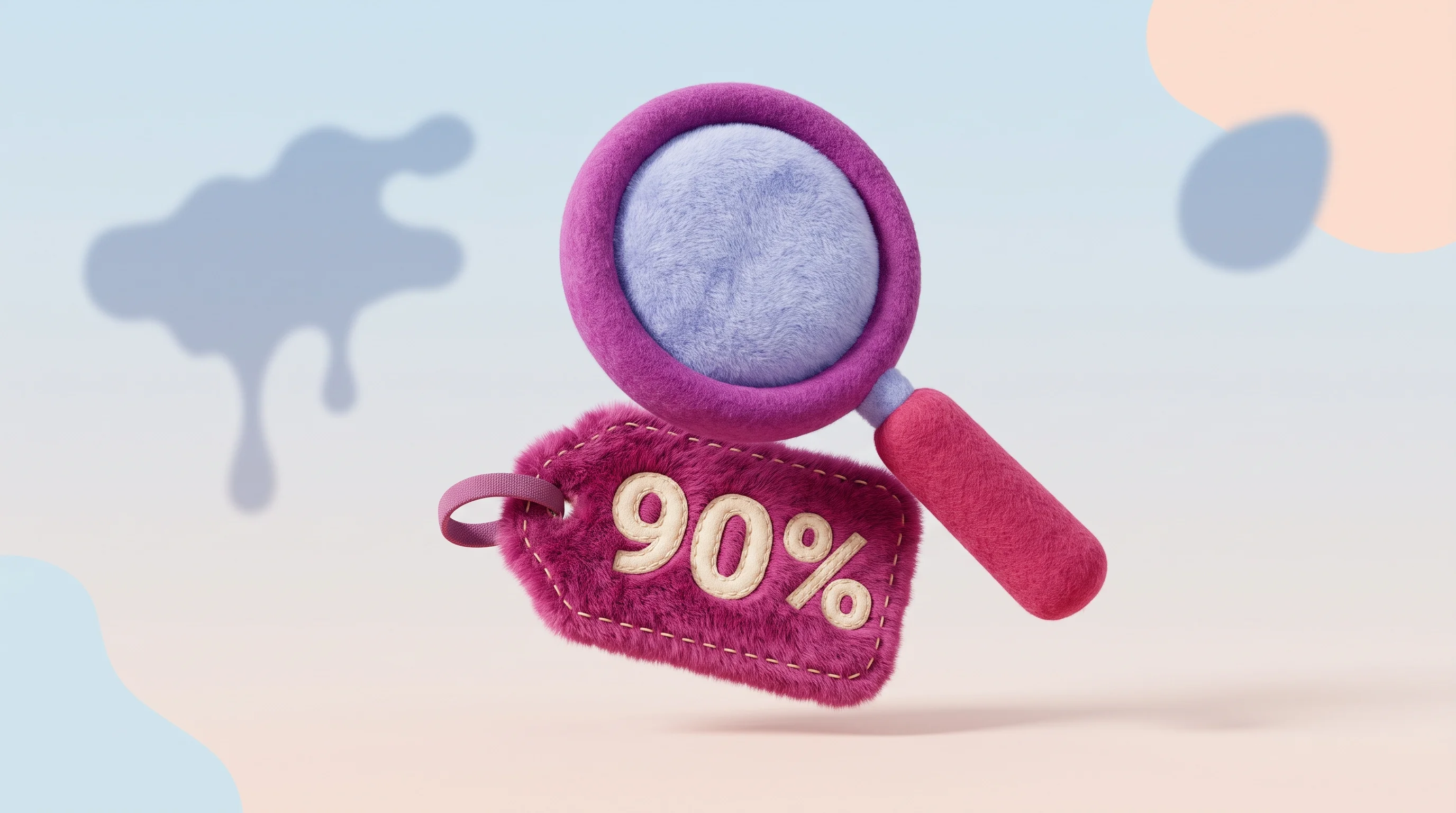 Digital illustration for article section "The Proof Is Still Out" in "How YC Startup Cuts AI Agent Costs 90% Using Self-Driving Tech" - A clean, minimalist 3D contemporary illustration featuring a giant, surreal magnifying glass made of...