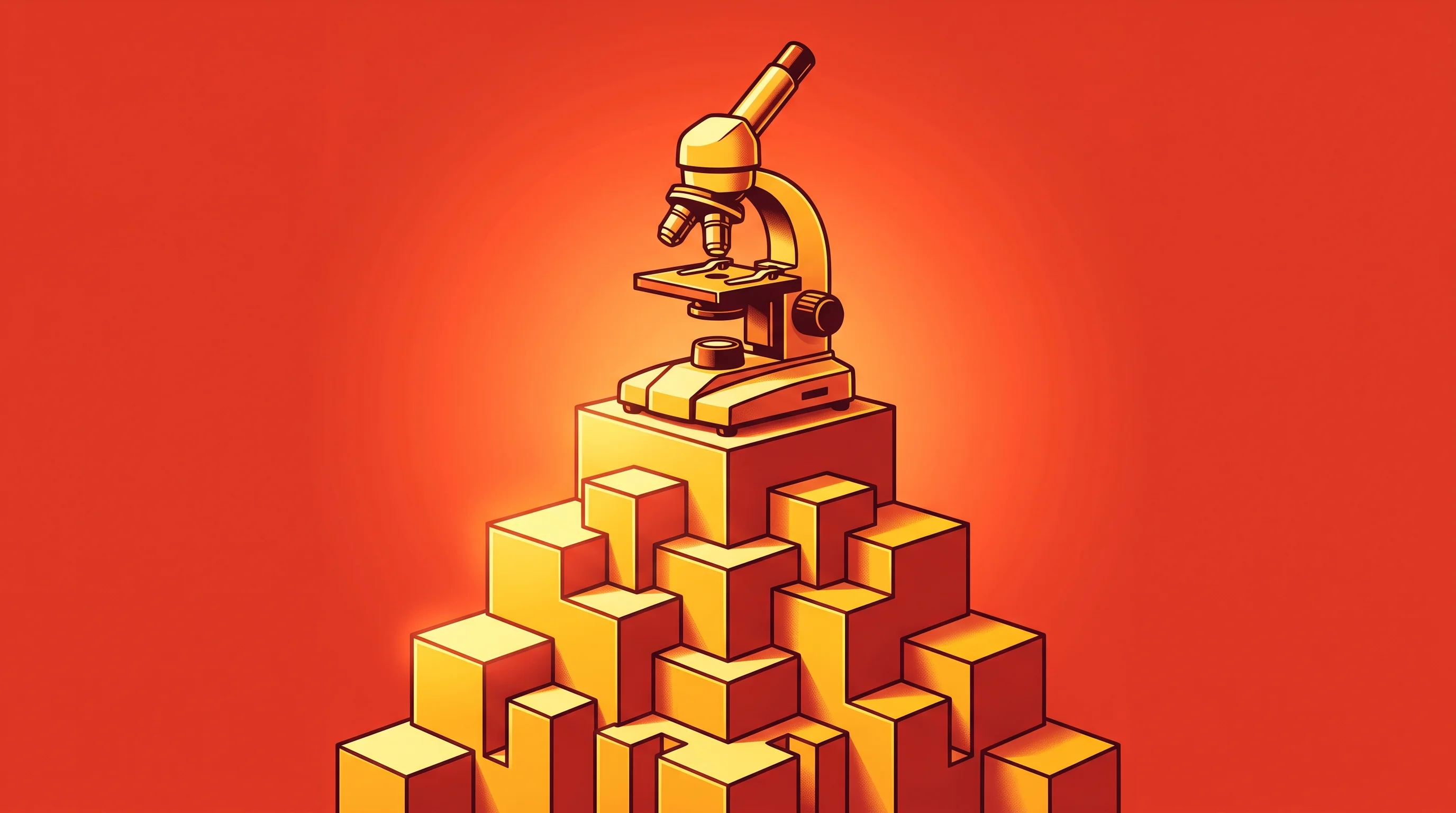 Digital illustration for article section "Infrastructure as Strategy" in "Juno Bio Raises $3.8M, Opens First Women's Health Sequencing Lab" - A striking, conceptual illustration of a sleek laboratory microscope standing proudly atop a series ...
