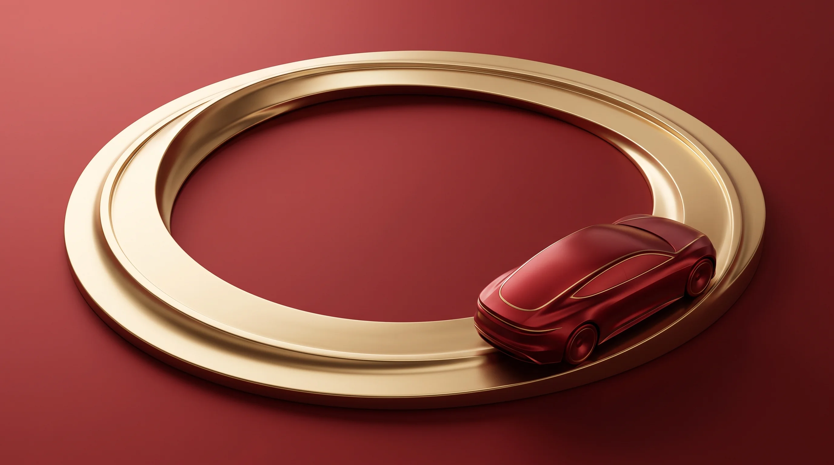 Digital illustration for article section "Circular Ambitions" in "Aampere Raises €4.2M to Scale Used EV Marketplace Across Europe" - A minimalist and conceptual visual representation of a sleek, modern electric vehicle seamlessly gli...