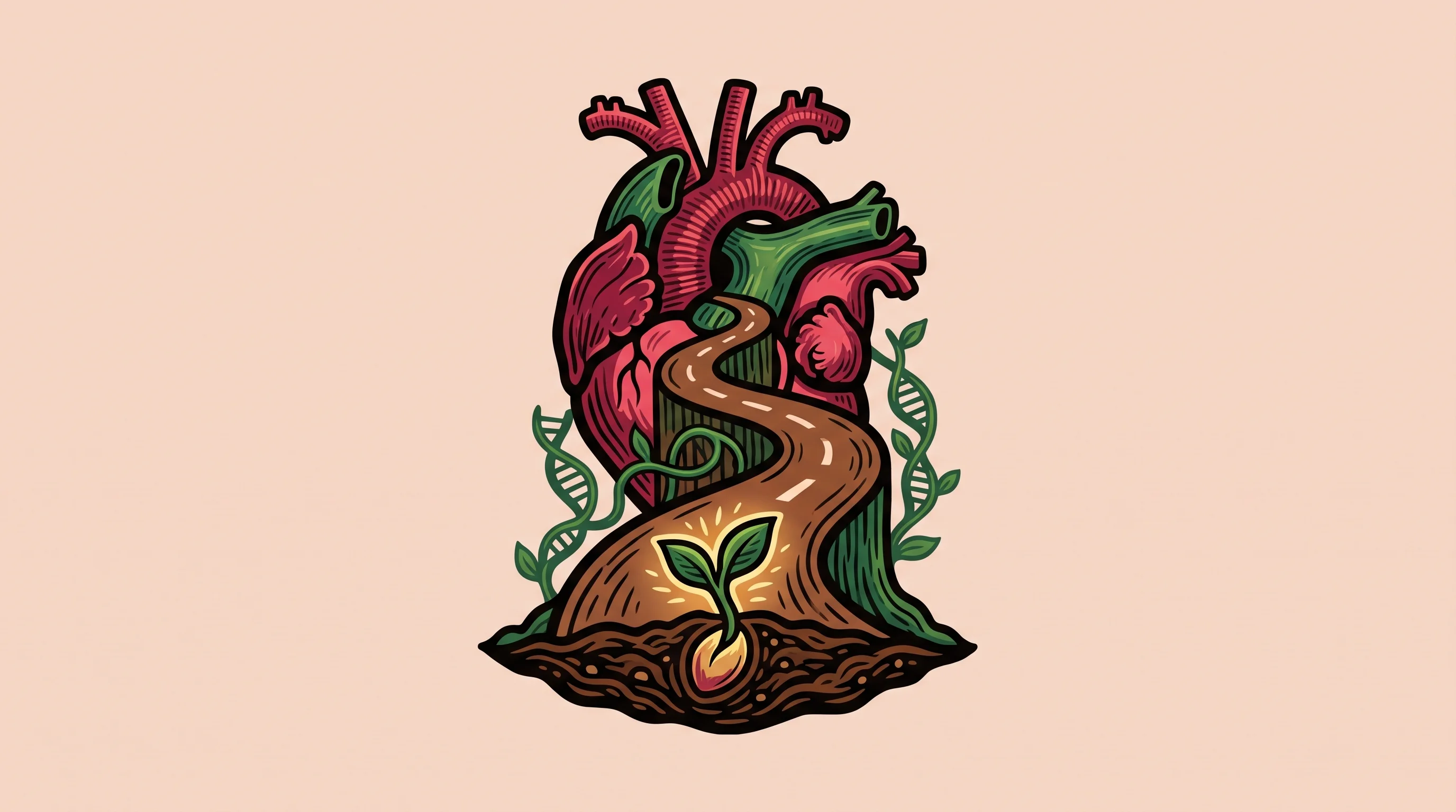Digital illustration for article section "The Long Road Ahead" in "Brano Therapeutics Raises $6.8M Seed for Heart Failure Therapies" - A clean, minimal, and conceptual illustration representing the long road ahead to cardiac clinical t...