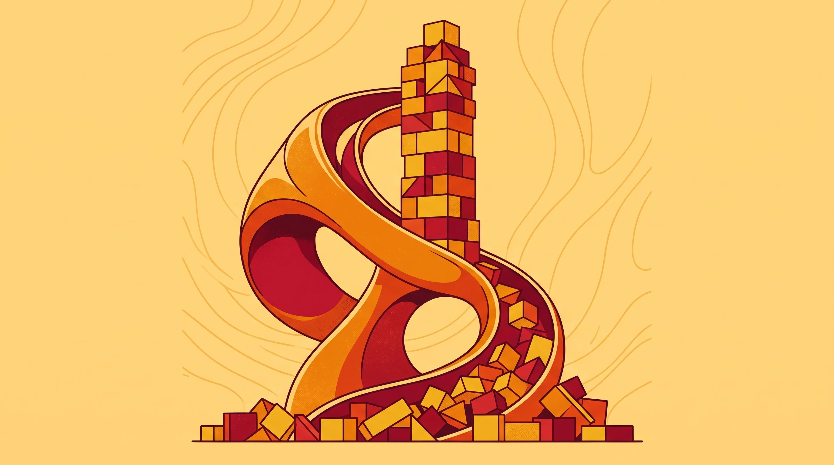 Digital illustration for article section "The LLM Governance Experiment" in "Buz Emerges as Zig-Based Bun Fork with Sub-1s Incremental Builds" - A conceptual and minimal illustration representing an AI-driven governance and cleanup process, feat...