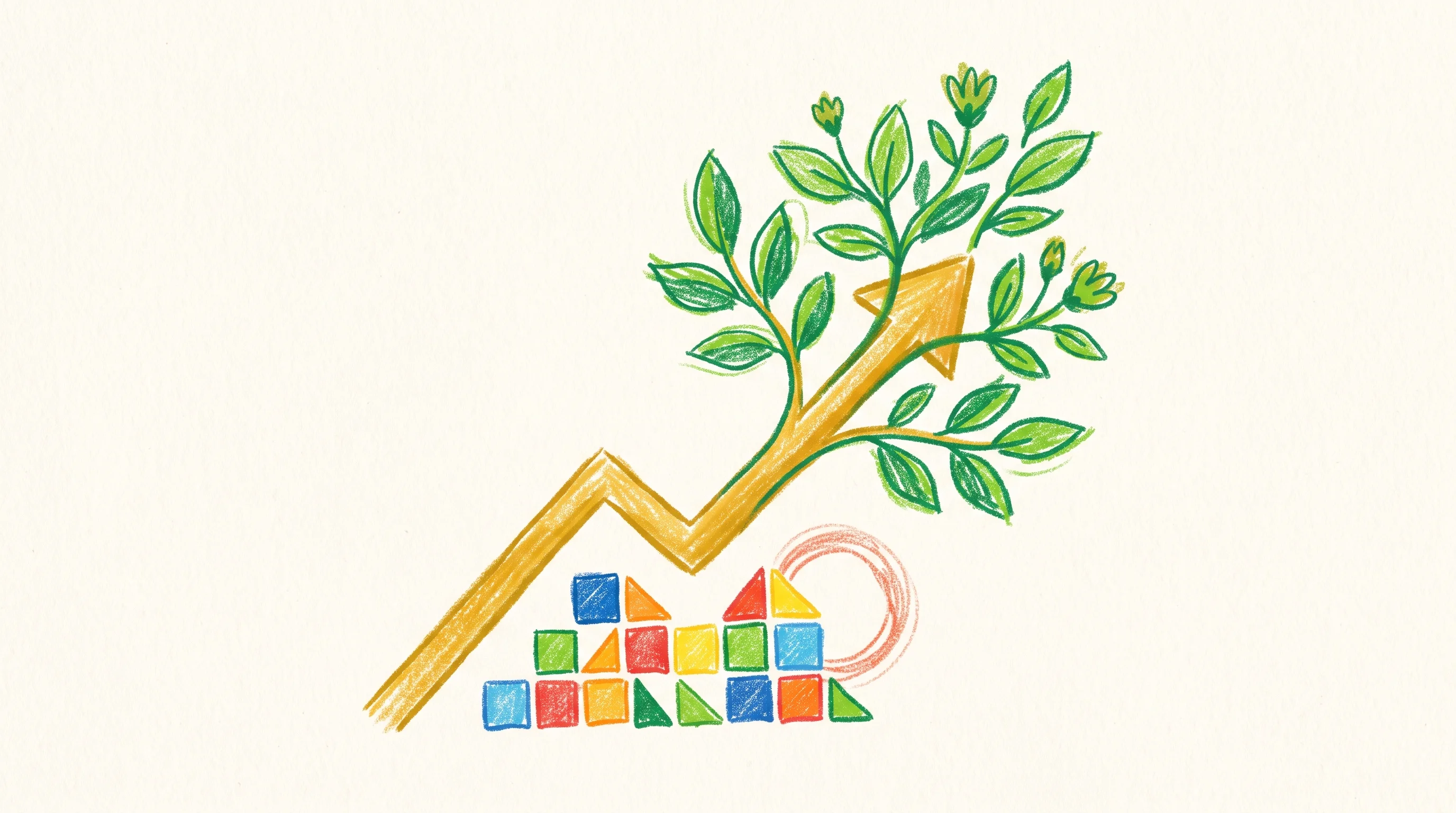Digital illustration for article section "Profitability at Series A?" in "Anthropic Backer Leads $15M Round for B2B Creator Platform" - A conceptual, minimal illustration representing rapid 13x business growth and rare early-stage profi...