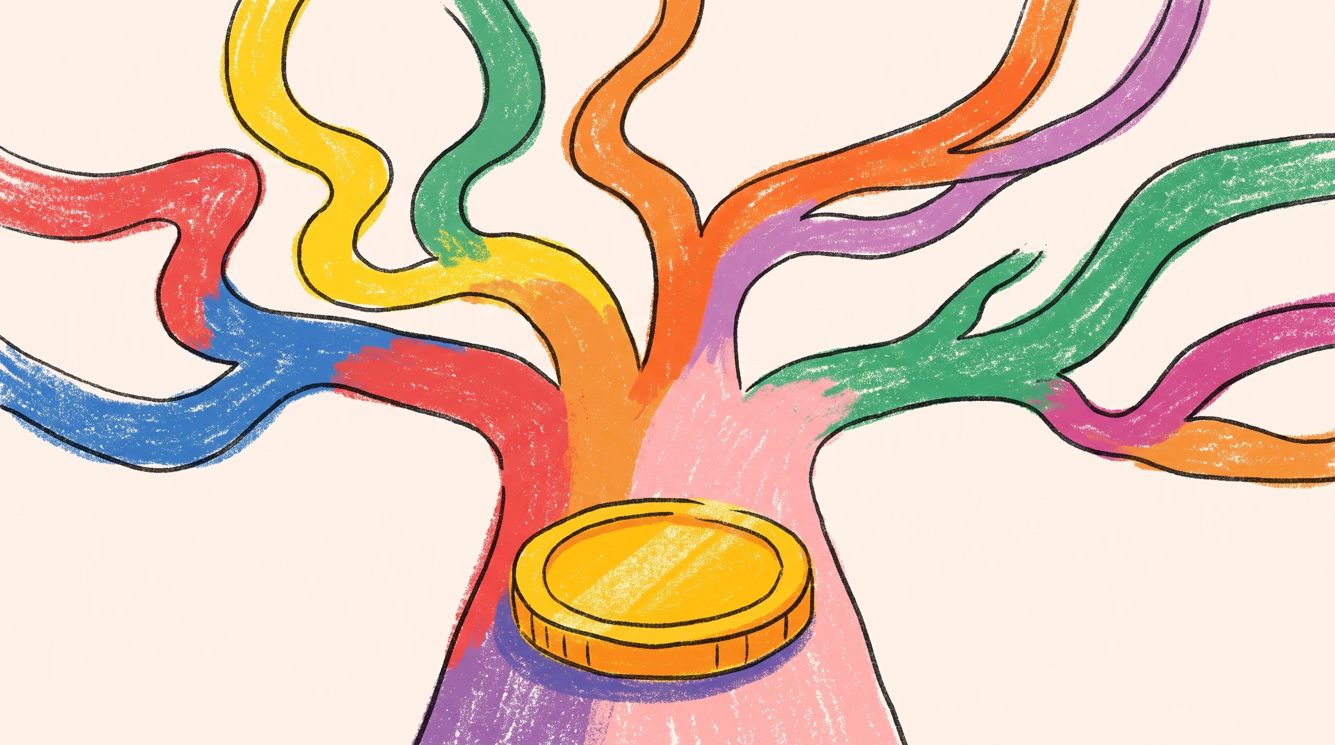 Digital illustration for article section "The Bigger Bet" in "Anthropic Backer Leads $15M Round for B2B Creator Platform" - A clean, minimal, and conceptual illustration representing a strategic business investment and expan...