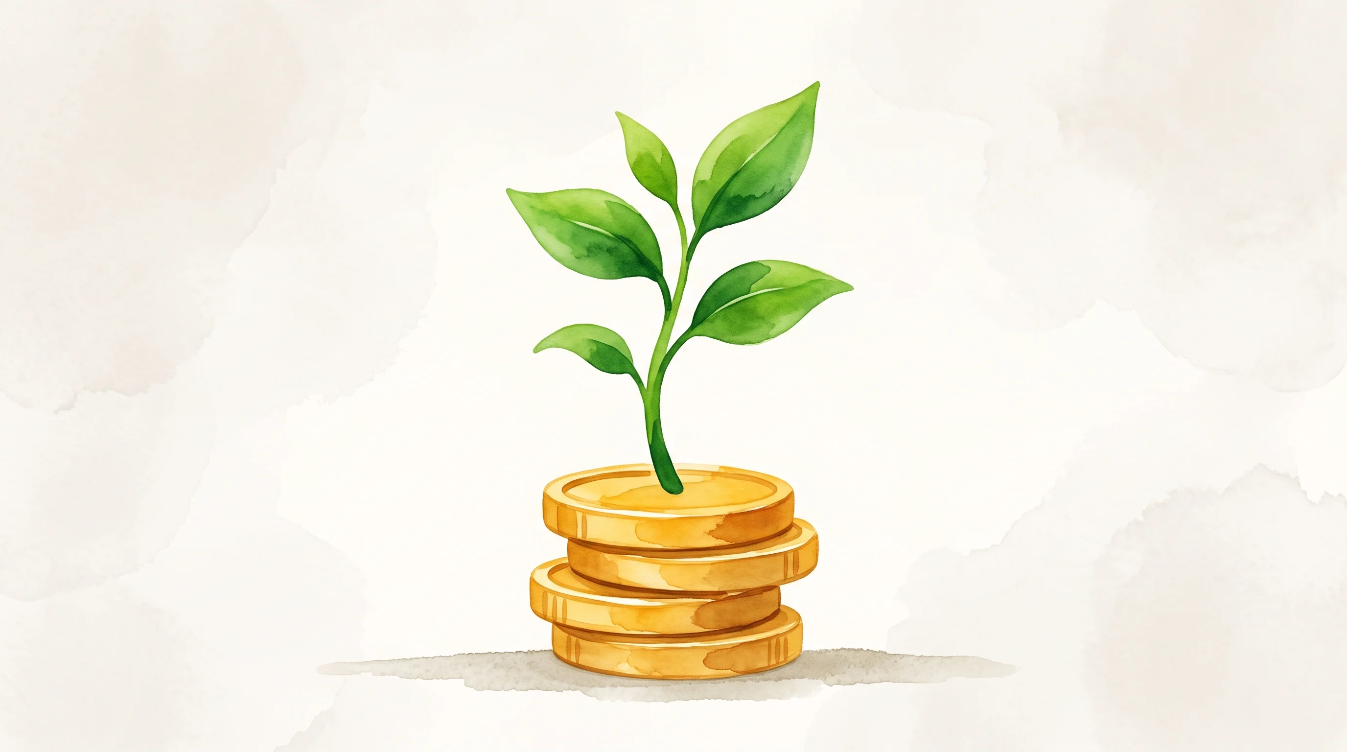 Digital illustration for article section "What Happens Next" in "YC-Backed Florin Builds All-in-One Financial Platform for Startups" - A conceptual and minimal illustration of a small, elegant stack of golden coins acting as a foundati...