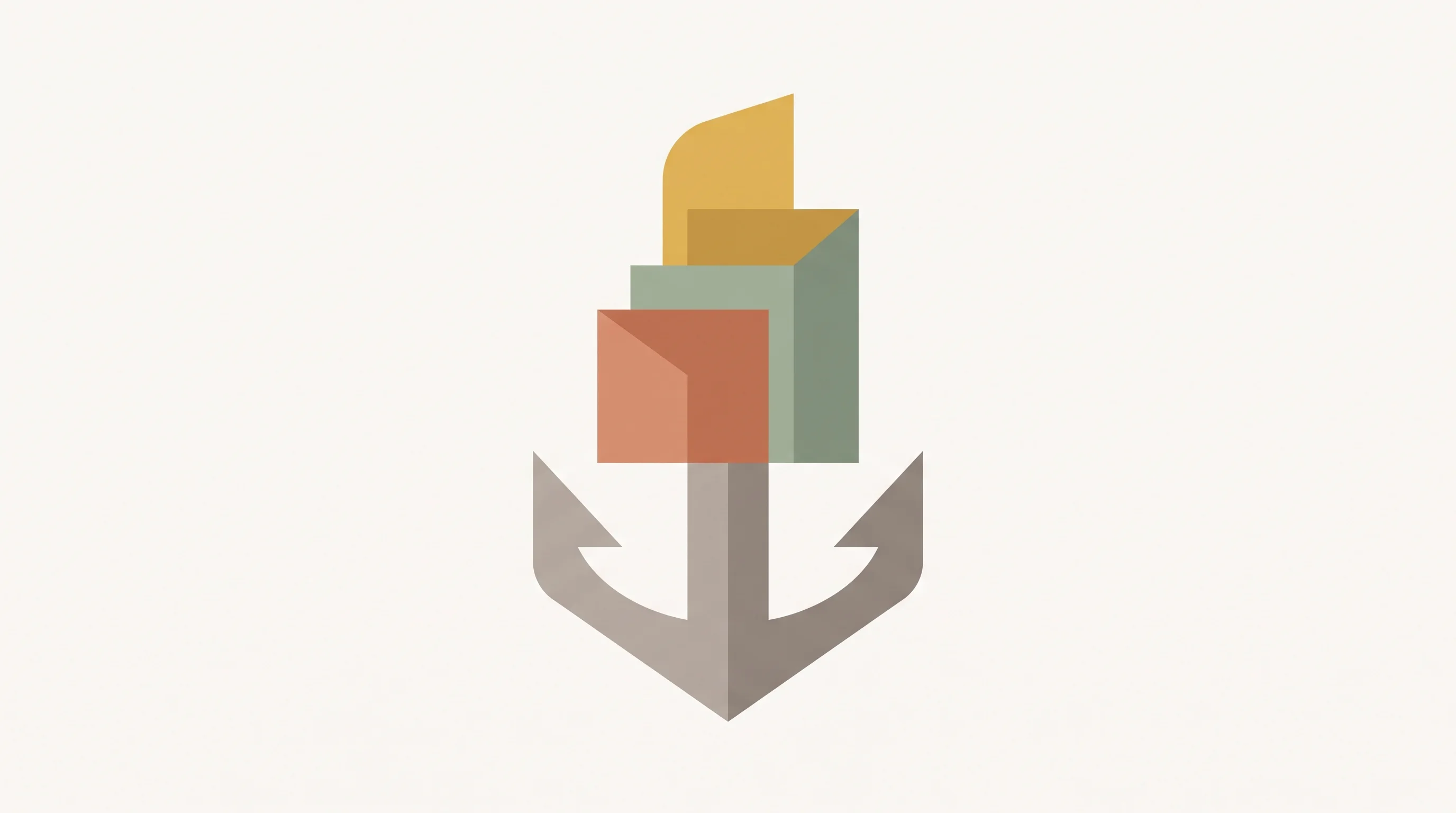 Digital illustration for article section "The Anchor" in "Former Speedinvest Partner Closes $50M 'Day Zero' Deeptech Fund" - A modern, minimalist editorial illustration conceptualizing the idea of a financial "anchor" investm...