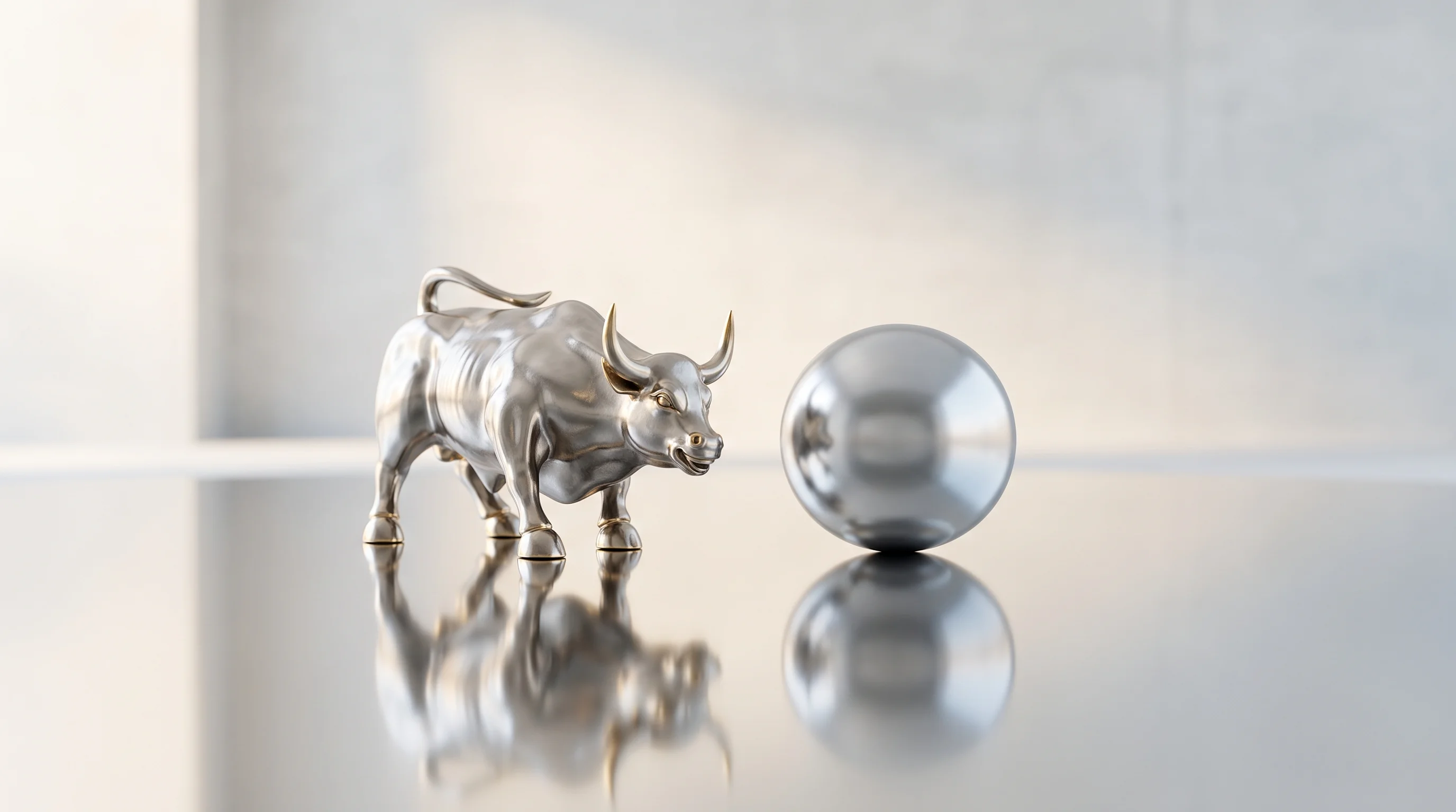 Digital illustration for article section "Wall Street Roots, Startup Ambitions" in "Provable Markets Raises $7.5M to Scale Securities Finance ATS" - A conceptual, minimalist still life representing the merger of traditional Wall Street finance and m...