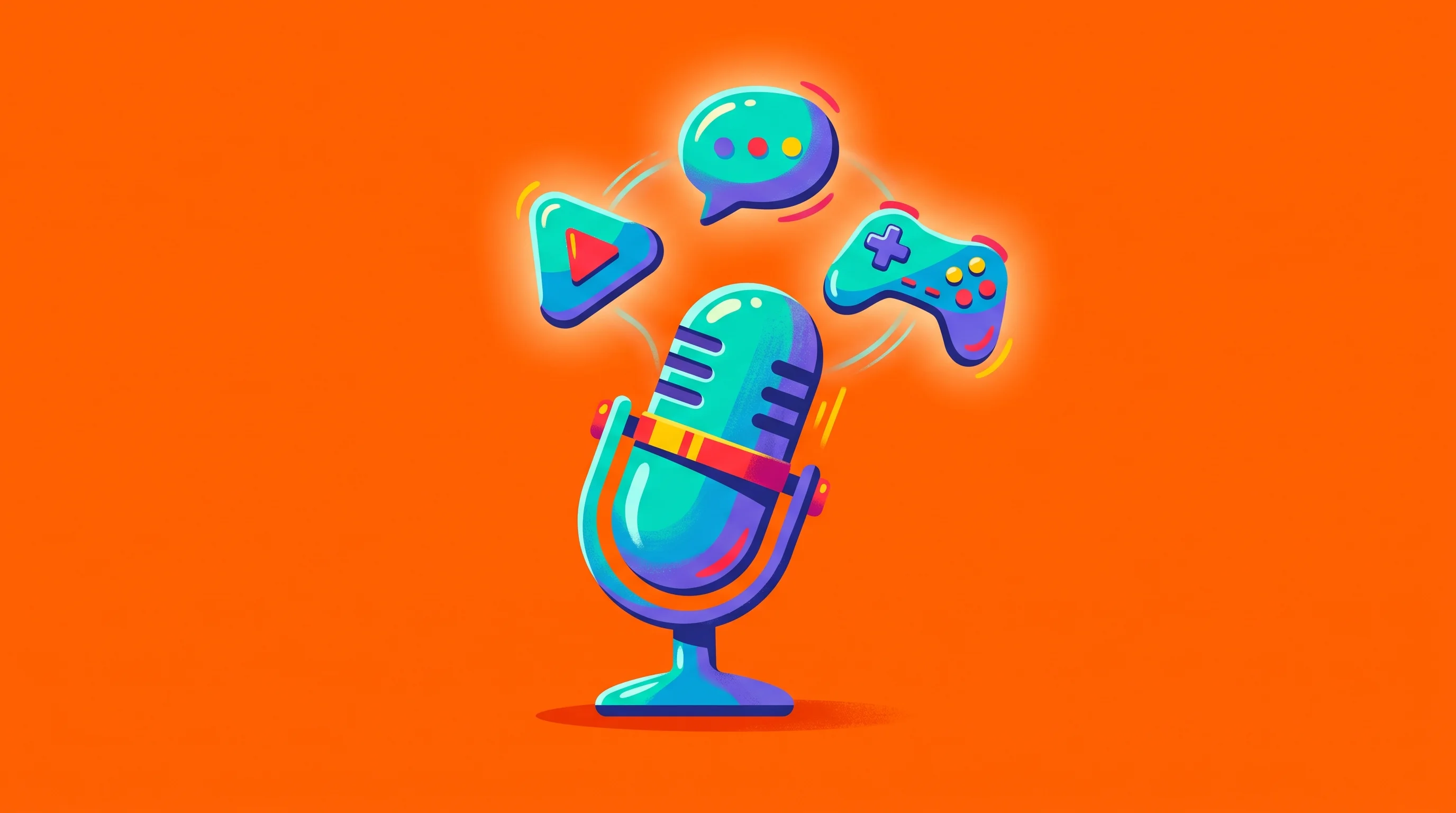 Digital illustration for article section "The Infrastructure Bet" in "Fish Audio Launches S2.1 Pro Real-Time Voice Model, Raises $52M" - A dynamic, slightly asymmetrical conceptual illustration of a sleek, modern microphone broadcasting ...