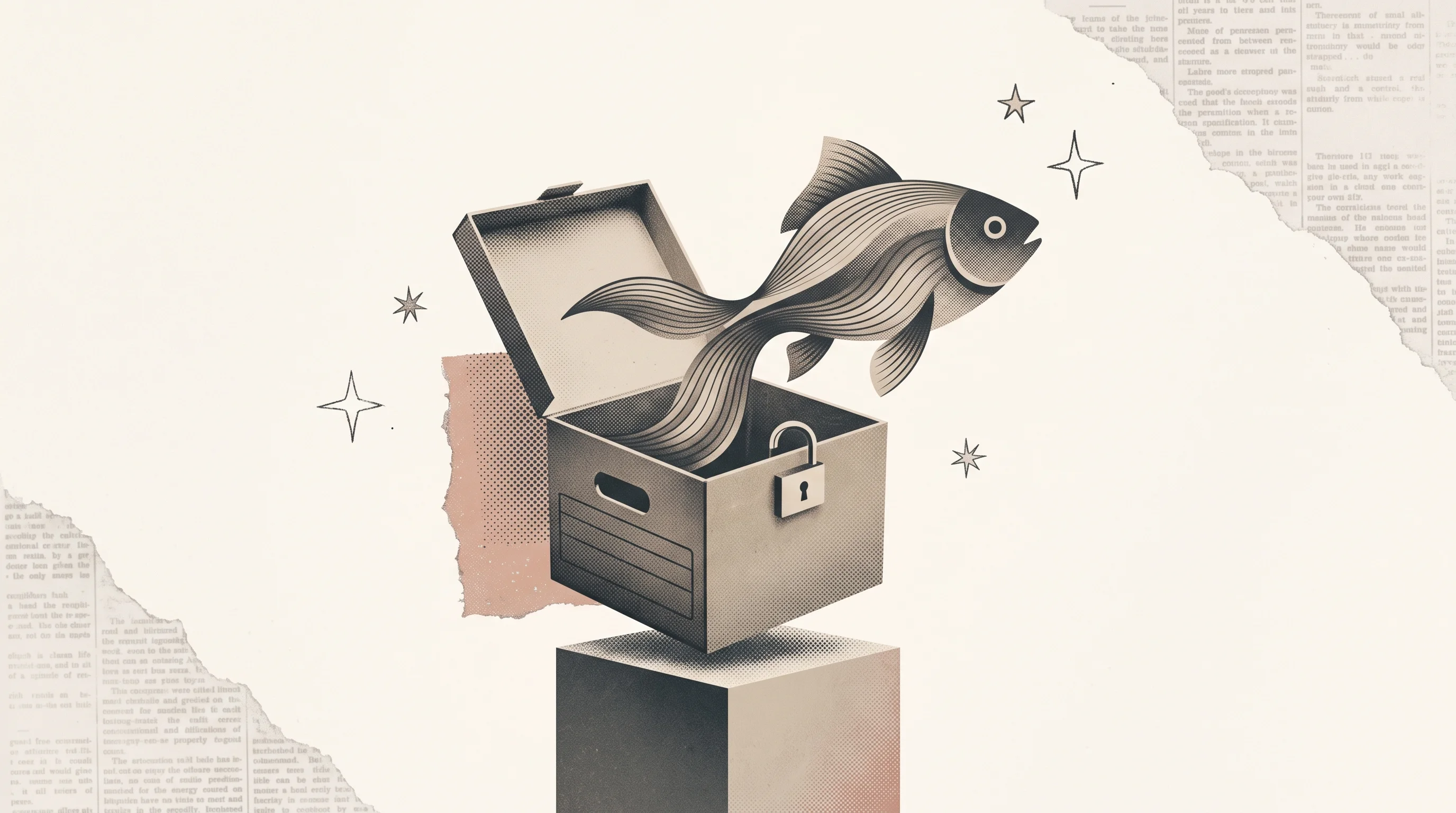 Digital illustration for article section "Open Source as Strategy—and Liability" in "Fish Audio Raises Seed Round, Hits $13M ARR in Voice AI Race" - A clean, conceptual, and minimalist visual representing open-source audio technology, featuring a si...