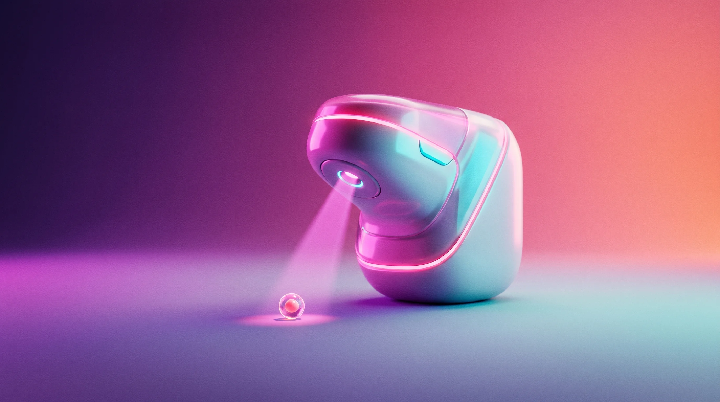 Digital illustration for article section "The Longer Game: From Wellness Gadget to Cancer Detector" in "Throne Raises $10M Series A for AI-Powered Toilet Health Sensor" - A sleek, minimalist, and highly modern conceptual health-scanning gadget, designed to resemble a sop...