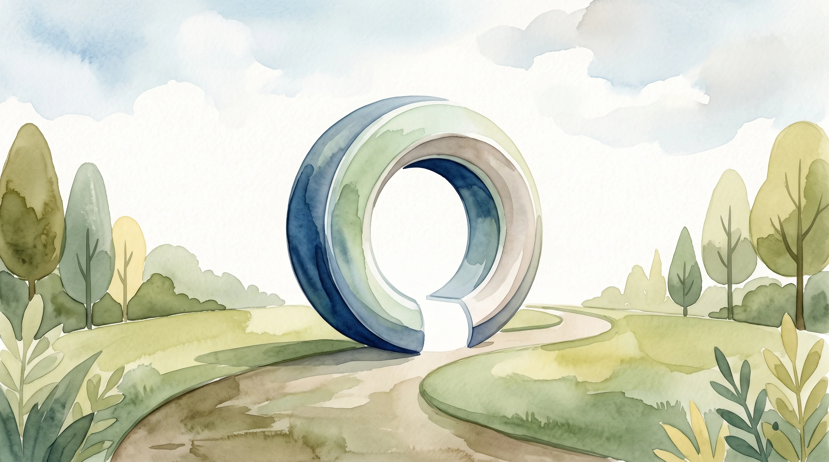 Digital illustration for article section "What Comes Next" in "3VC Backs Ahead Health as European Preventive Screening Race Heats Up" - A sleek, modern, and minimalist conceptual representation of a smooth MRI scanner ring standing as a...